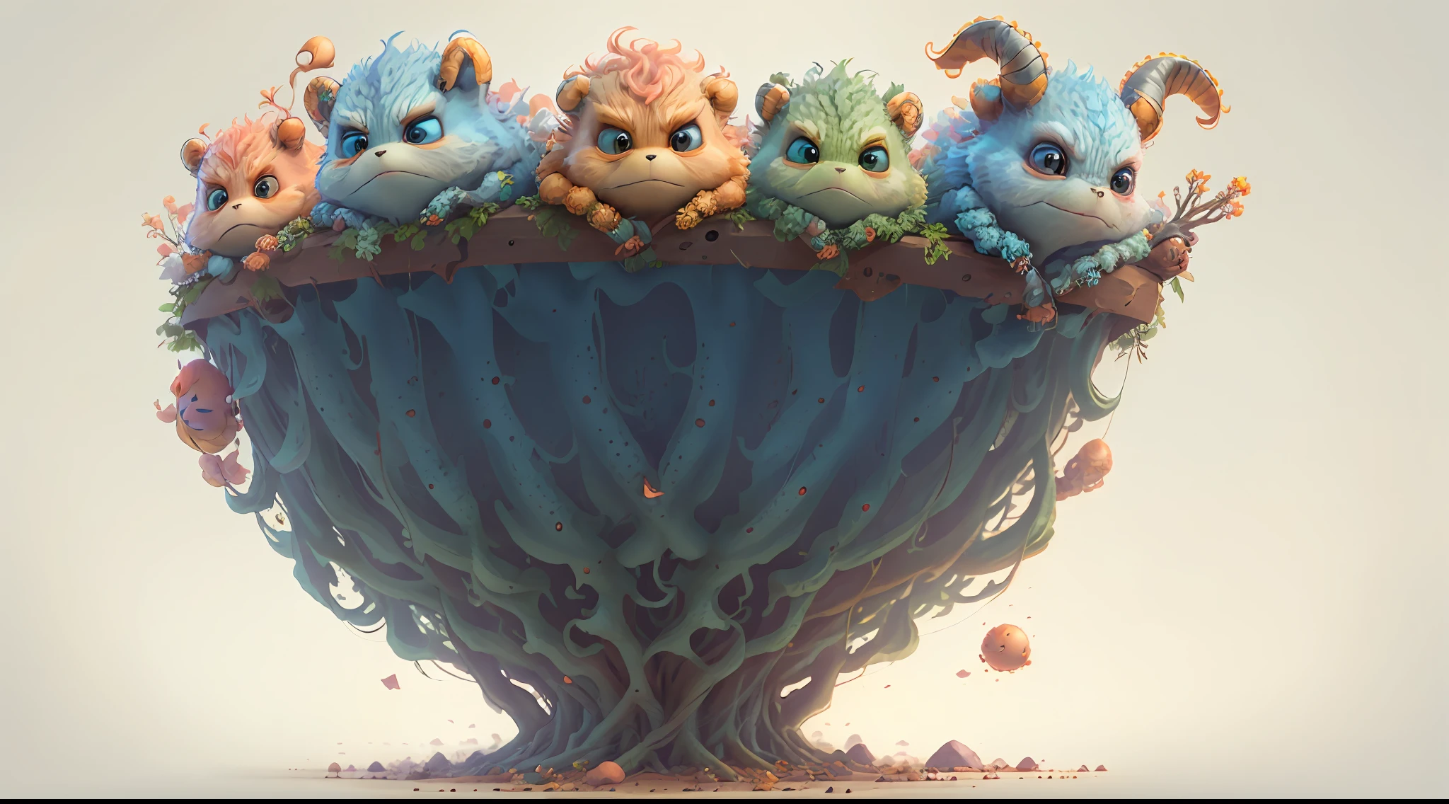 (extremely cute and delicate CG illustration, ultra-detailed and ultra-high quality), best illumination, best shadow, an extremely cute and adorable cu73cre4ture (agama), with big round eyes and a small cute mouth, small horns on its head, vibrant and vivid colors, dynamic angle, dynamic pose, floating, in a magical and enchanting place, with lush vegetation and vibrant flowers.