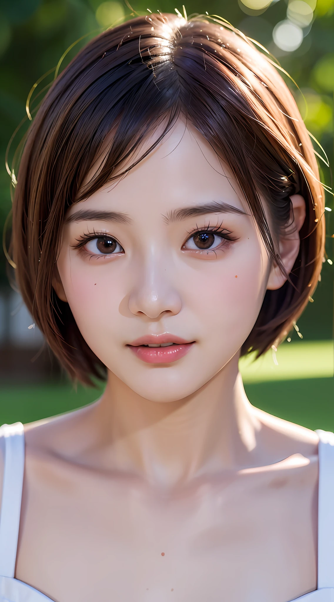 (chiayi:1.5), a smiling look, proximity, MASTERPIECE, maximum quality, raw photograph, photorealistic, faceless, incredibly absurd, beautiful girls, cutest, short hair, Depth Of Field, High res, Super Detailed, Fine details, Highly Detailed, highly detailed eyes and face, Sharp pupils, Realistic pupils, SHARP FOCUS, ccinematic lighting