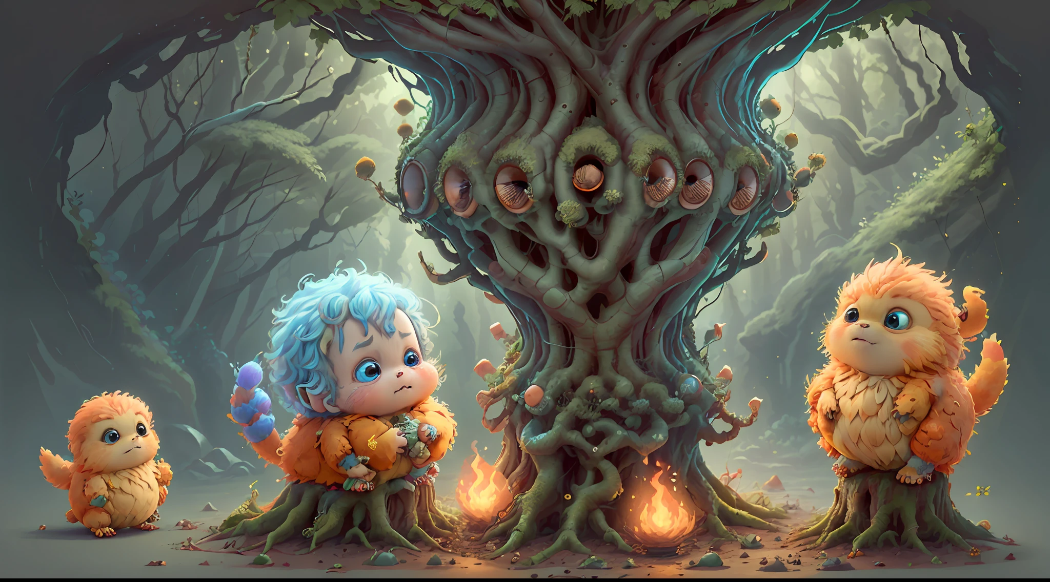 (extremely cute and delicate CG illustration, ultra-detailed and ultra-high quality), best illumination, best shadow, an extremely cute and adorable cu73cre4ture (agama), with big round eyes and a small cute mouth, small horns on its head, vibrant and vivid colors, dynamic angle, dynamic pose, floating, in a magical and enchanting place, with lush vegetation and vibrant flowers.