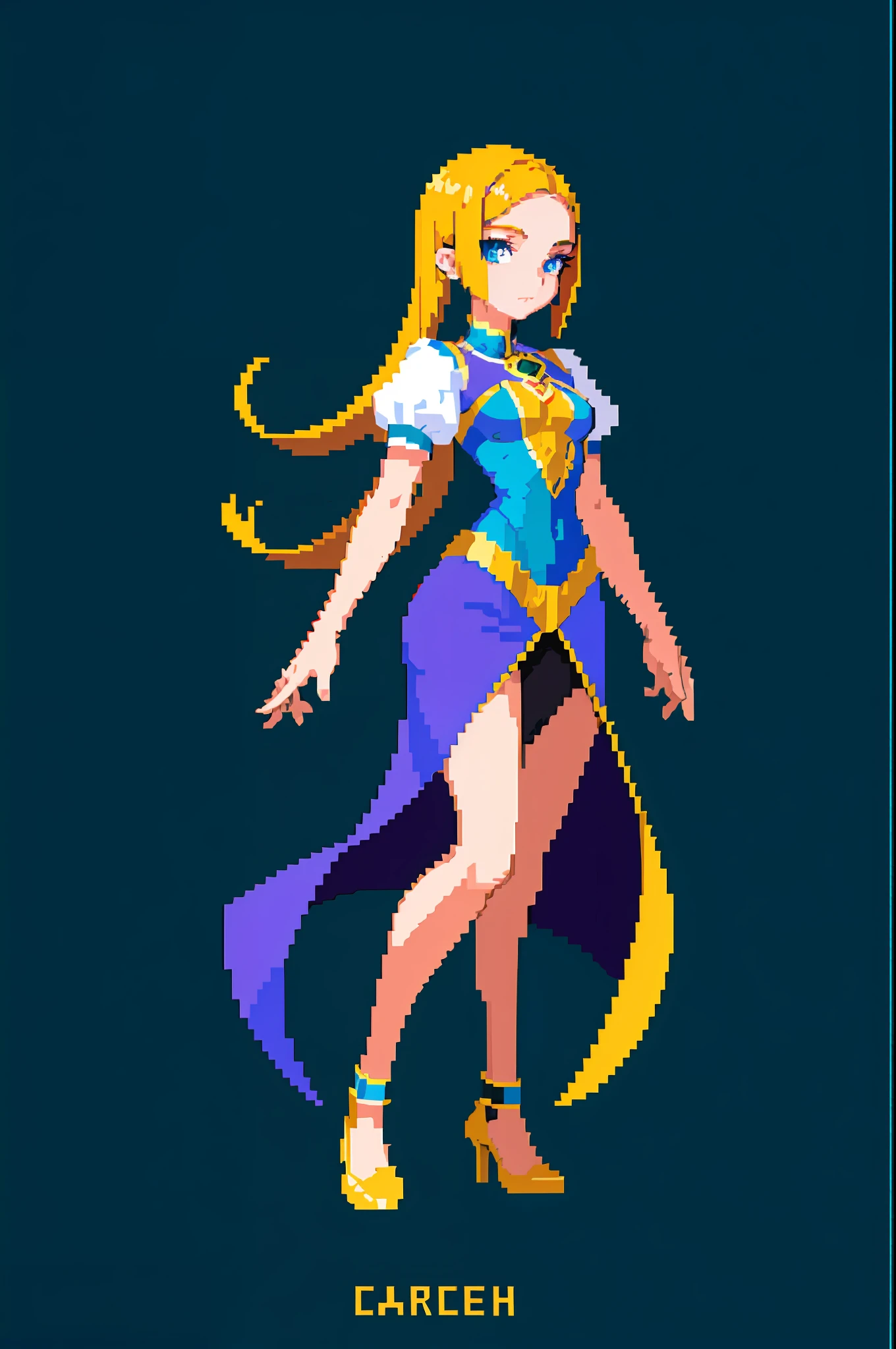 close-up da linda, 16 anoa de tigre, corpo todo bem definido, is facing, em pixel art 8k