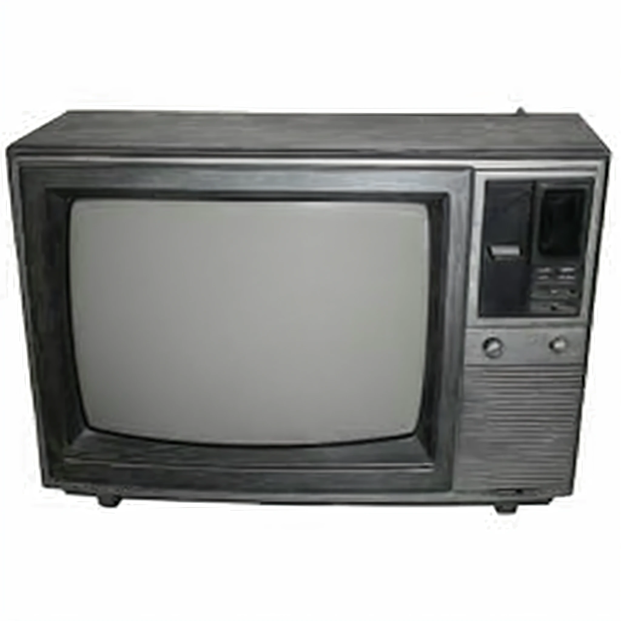 a close up of a television set with a white background, crt television, Uma TV antiga, TV antiga, black and white television still, Televisores, television, television still, CRT TV montada, monitor crt, tela crt, old tv and radio hardware, retro tv, em 1 9 8 5, televisor, Anos 1080, 1 0 8 0 s --auto --s2