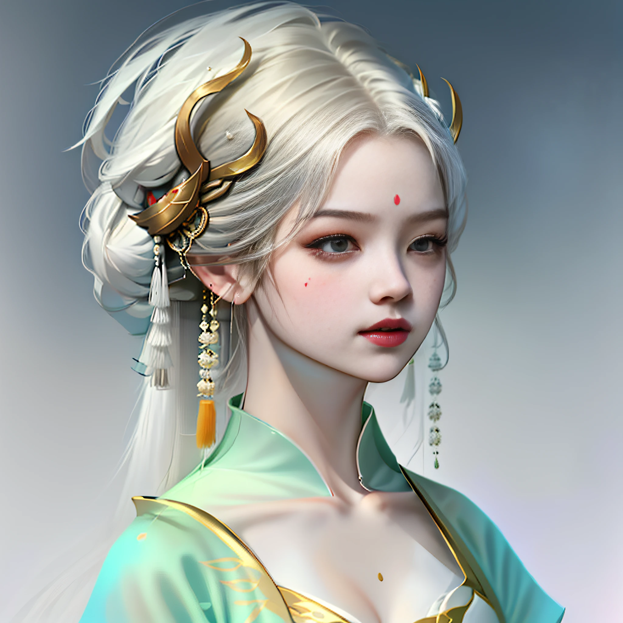 arafed image of woman in chinese costume with sword, palais, girl in hanfu, Feng Zhu Concept Art, inspired by Fenghua Zhong, WLOP et Ross Tran, Chengwei Pan sur ArtStation, cushart krenz key art feminine, CGuslion et Fenghua Zhong, Art conceptuel| Fengzhu (Gobgirlz:1.2), detailled background, detailed, illustration, Tendance ArtStation, digital painting, symmetry, atmospheric light,