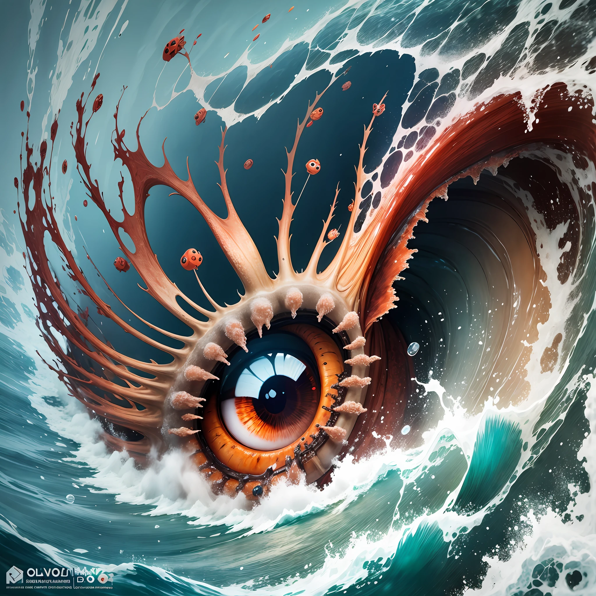 Polvo gigante de olhos vermelhos destruindo um barco --auto --s2