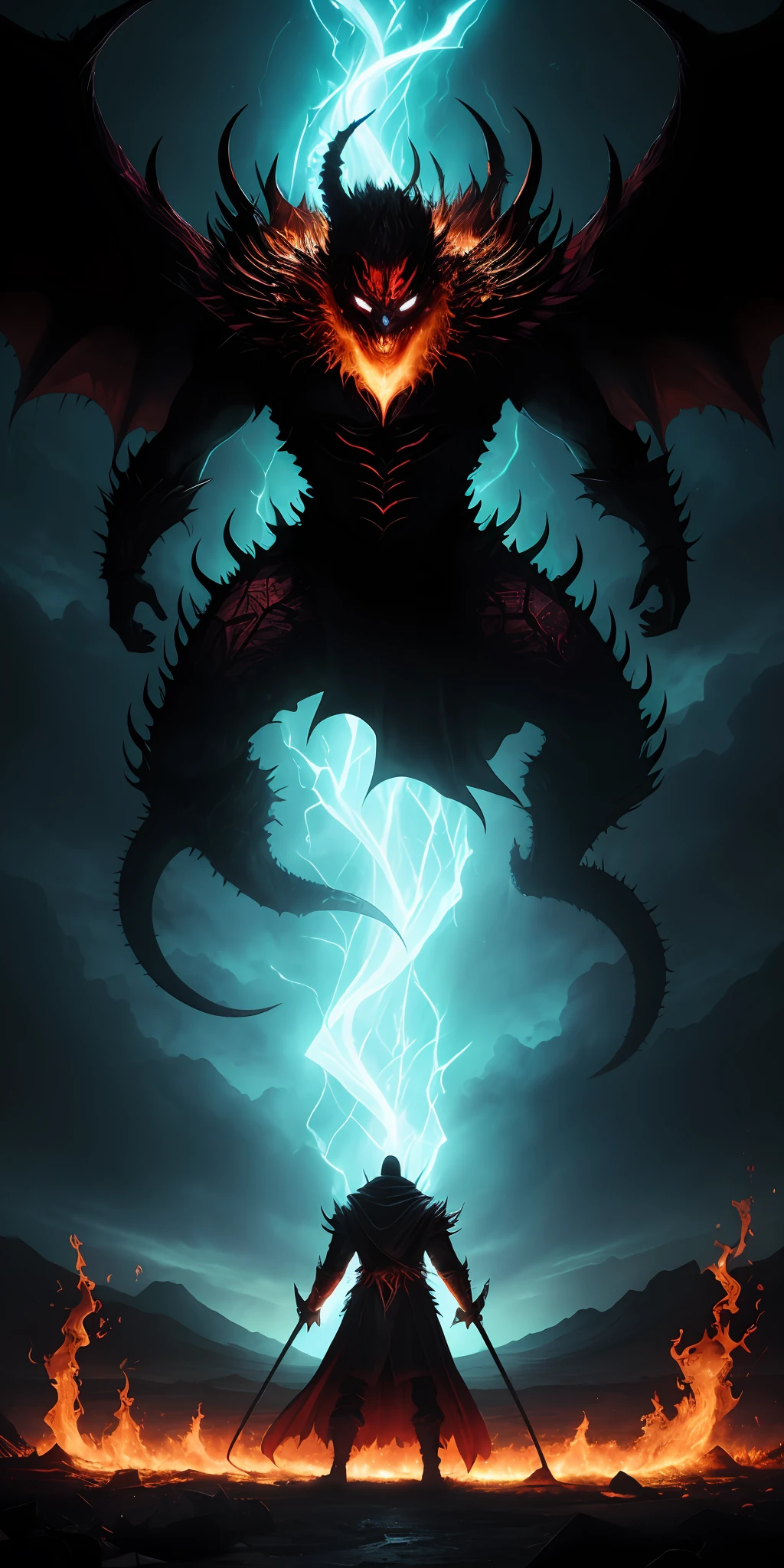 De um reino sombrio e oculto, emerge uma figura aterrorizante e antiga. A diabolical being of monstrous proportions, whose presence sends shivers down your spine and the deepest fear. Its form is distorted and grotesque, with sharp claws and menacing teeth. His eyes sparkle with unfathomable malice, emanando um fogo sombrio e ardente.

This nefarious being is an unparalleled destructive force, capable of reducing cities to ruins and setting fire to the holiest of places. His laughter is a sinister cacophony, echoing through desolate landscapes and spreading despair wherever it passes.

Apesar de sua natureza horripilante, There is an astonishing magnificence in his presence. Its power is overwhelming, transcending human understanding and challenging any notion of limit. Ondas de energia negra irradiam de seu ser, envolvendo-the in a sinister aura that exalts his dominion over the darkness.

This diabolical being is the embodiment of terror incarnate, A being that stands out as the worst creature ever witnessed in the world. Its dark and destructive magnificence is a stark reminder of the unparalleled strength that can arise from the darkest corners of existence.