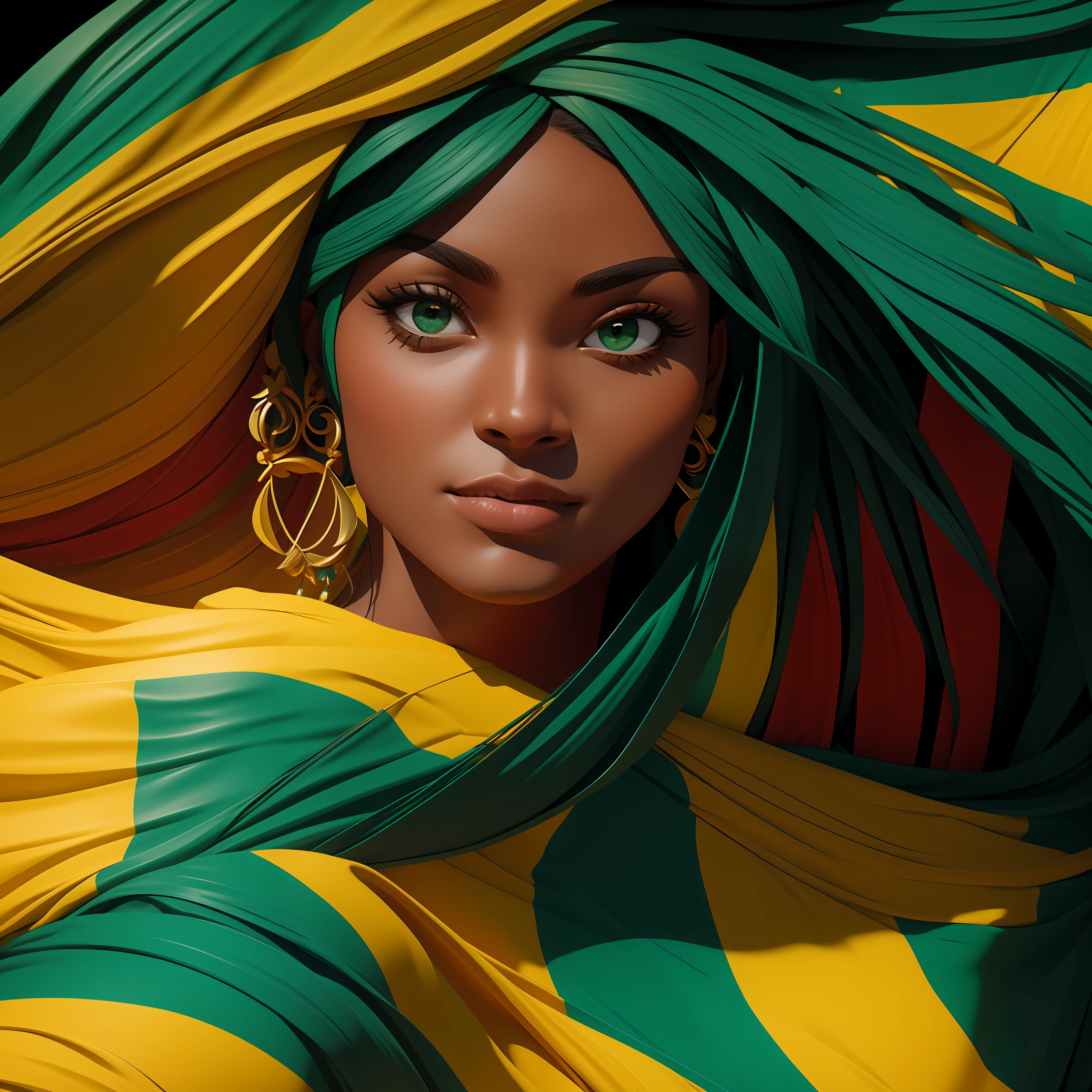 Fada, besada nas cores do Brasil, natureza, Brazilian stereotypes, 4K, UHD
