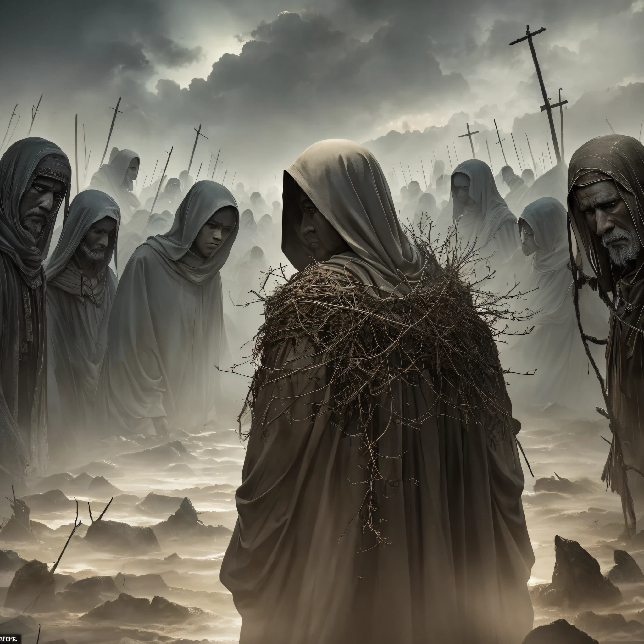 in the beginning everything was in darkness, multitude of people in darkness, suffering, abyss, souls were deserted and empty, lost people --auto --s2