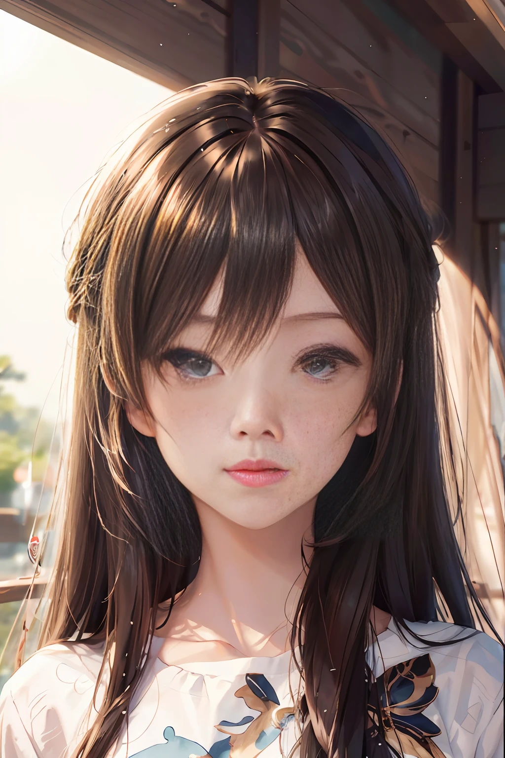 anime girl with long hair and blue eyes in a white shirt, anime moe artstyle, anime style 4 k, extremely cute anime girl face, anime visual of a cute girl, beautiful anime portrait, cute anime girl portraits, cute natural anime face, painted in anime painter studio, pretty anime face, realistic young anime girl, cute anime girl portrait, detailed portrait of anime girl, BEST quality, very detailed hair, fine hair, real hair, high detail, masterpiece, best quality, very detailed eyes, beautiful eyes, round pupils, shining eyes, real eyes, eyes are not empty, eyes are colorless, colorful eyes, high detail, masterpiece, best quality, smooth skin, glowing skin, white skin, very detailed skin, real skin, high detail, masterpiece, best quality, very detailed face, glowing face, round head, perfect face, beautiful face, japanese face,  innocent face, face natural, smiling, real face, high detail, masterpiece, best quality, very detailed lips, beautiful lips, glowing lips, lip shape detail, high detail, masterpiece, best quality image, best quality image, not blurry image, highly detailed image, image high resolution, high detail, masterpiece, best quality, very detailed and environment, very detailed and real background, high detail, masterpiece, best quality very detailed light, real light, high detail, masterpiece, high quality picture, beautiful girl, teen, young, ************, girl and image masterpiece