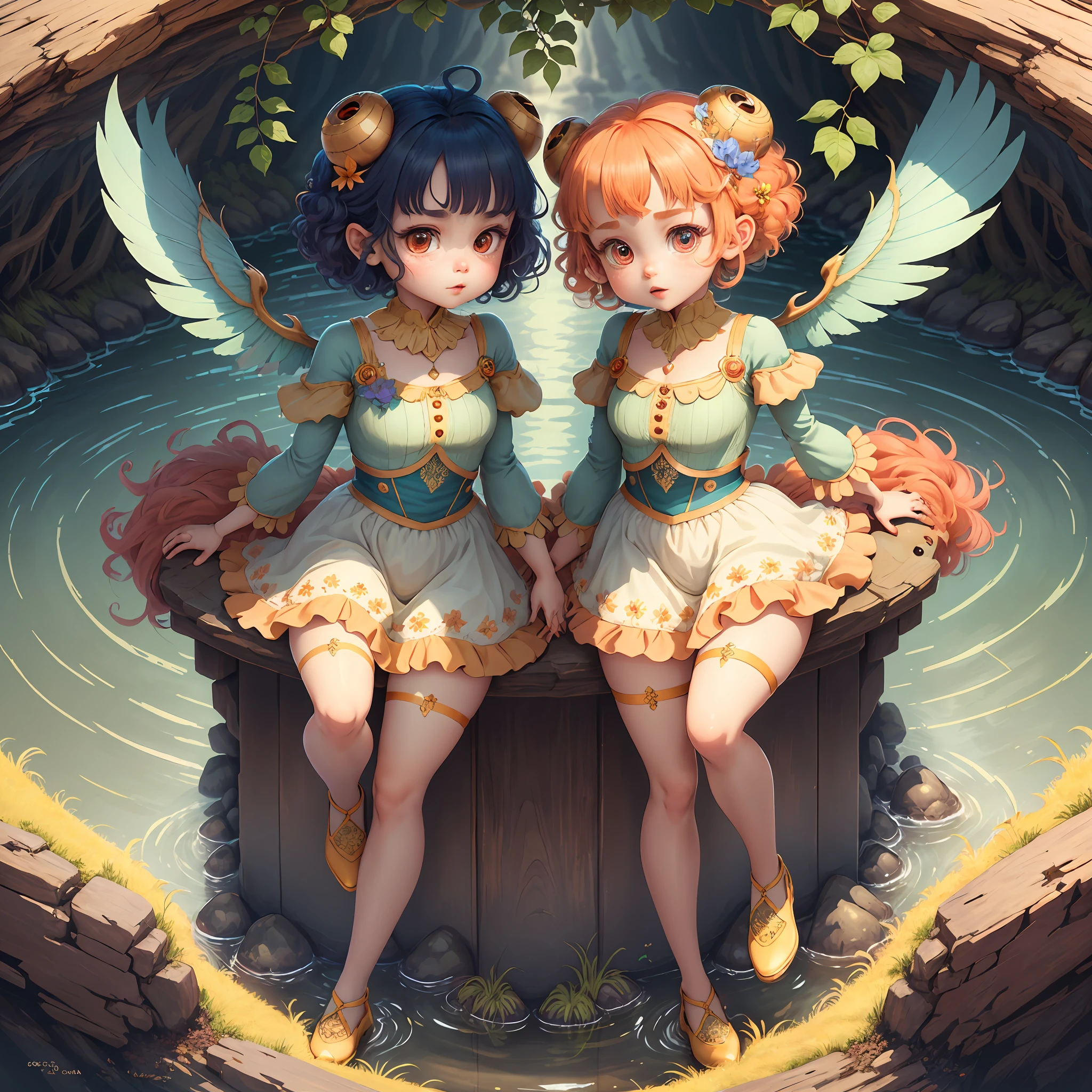 (extremely cute and delicate CG illustration, ultra-detailed and ultra-high quality), best illumination, best shadow, an extremely cute and adorable cu73cre4ture (agama), with big round eyes and a small cute mouth, small horns on its head, vibrant and vivid colors, dynamic angle, dynamic pose, floating, in a magical and enchanting place, with lush vegetation and vibrant flowers.