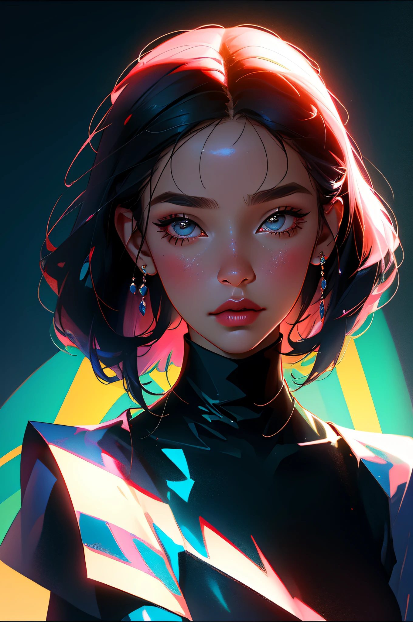 A mais alta qualidade,A obra-prima perfeita,Arte perfeita,8K, (Retrato da parte superior do corpo:1 mulher nua.5),(((Visto de lado:1 mulher nua.2))),fechar-lente para cima,Rosto delicado, Branca,-menino de cabelo,(Hakuhatsu:1 mulher nua.3),short and medium hair,(Fundo negro:1 mulher nua.3), pearl illusion,Cyberpunk,fashion trend,Material 3s,alto-definition,detail representation,c4d,..3D,octane rendering,ray tracing,detalhes complexos,animated lighting,OCrenderer,mulher pelada 8k,