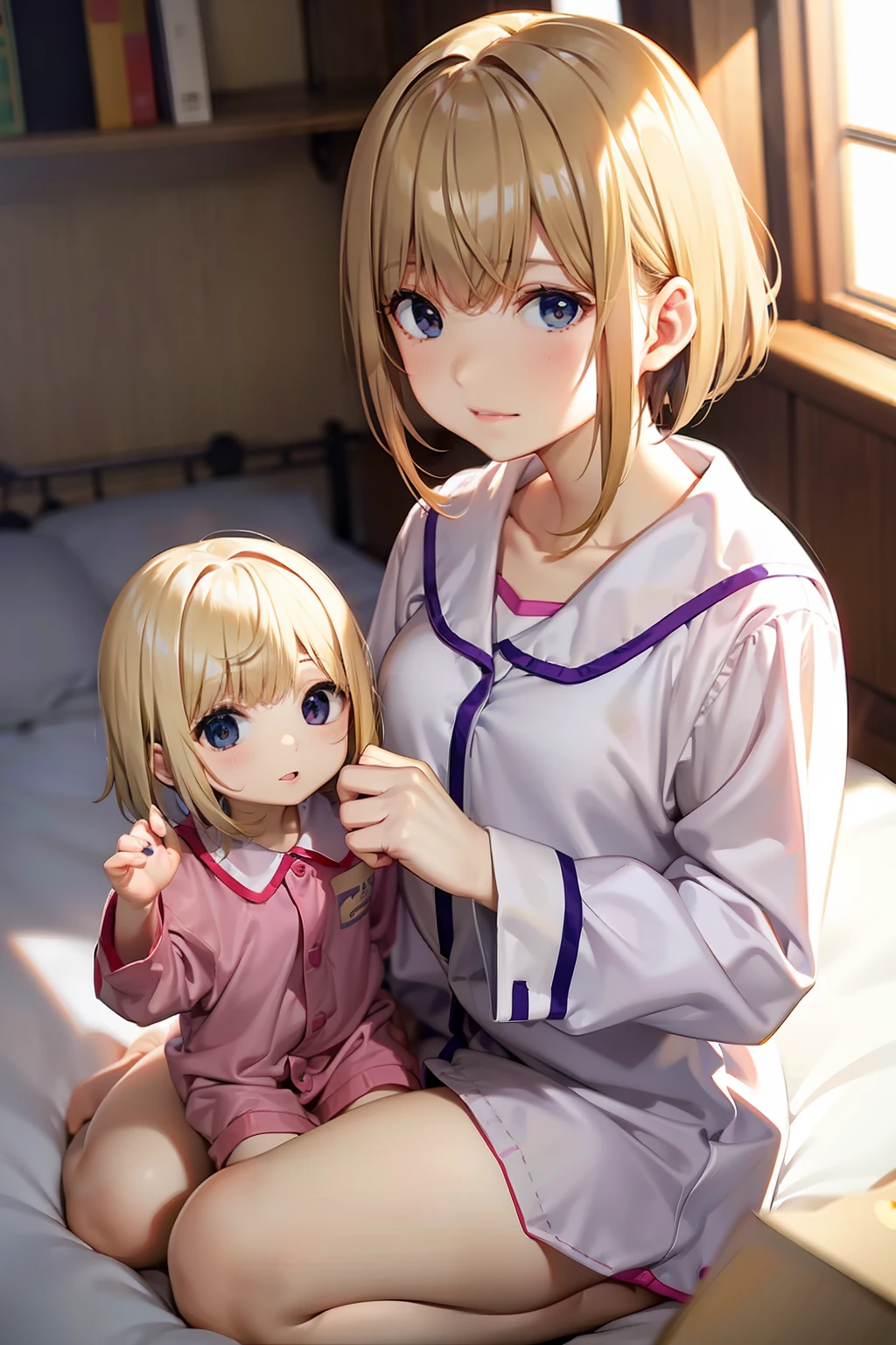 Infant body type、shorthair、Blonde、s Pajamas、waking up