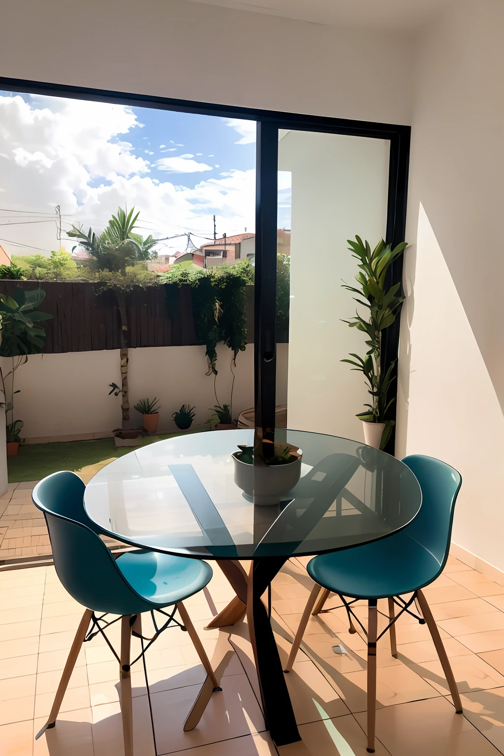 Crie para mim uma casa dentro duma bola de cristal transparente