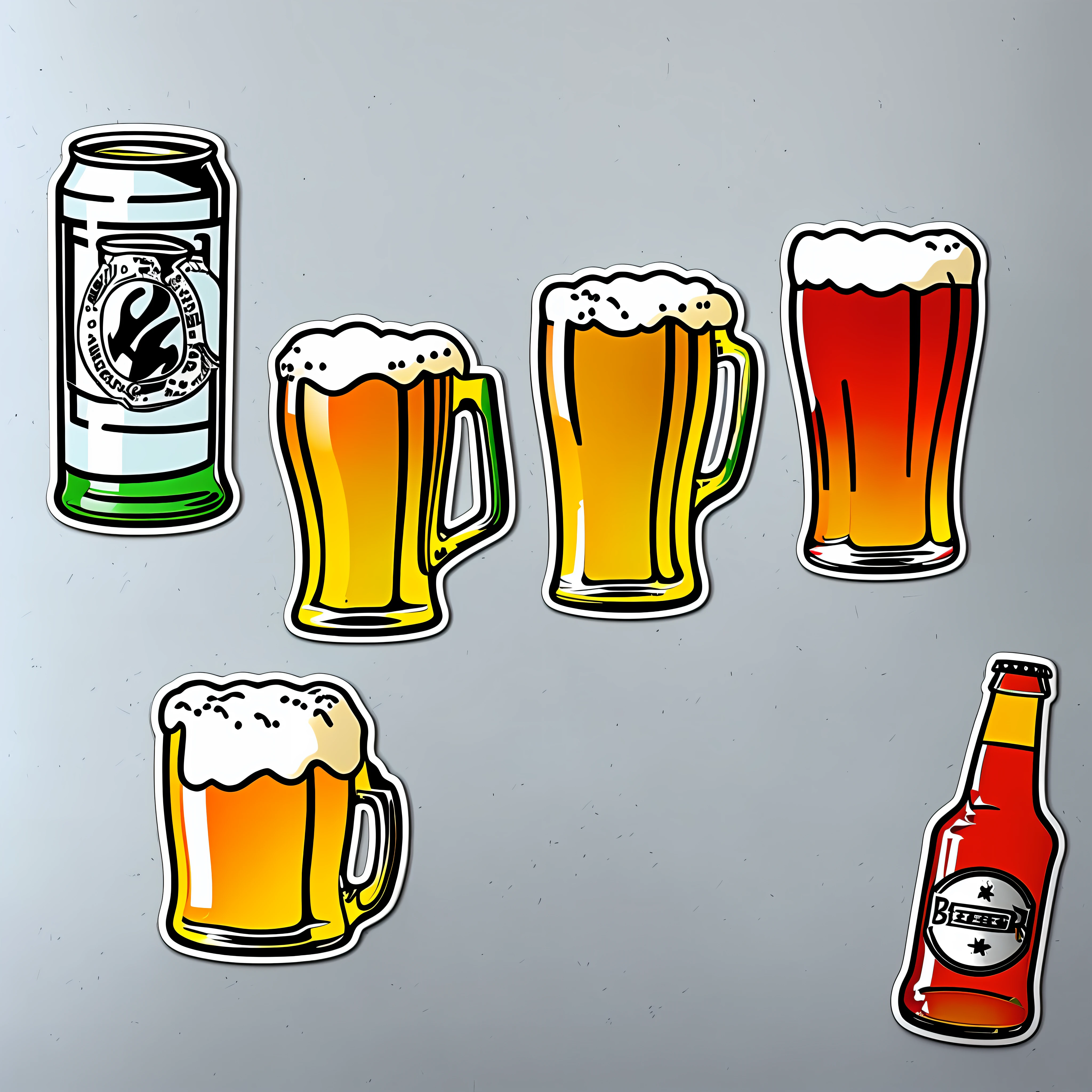 (Sticker)、(simple)、beer