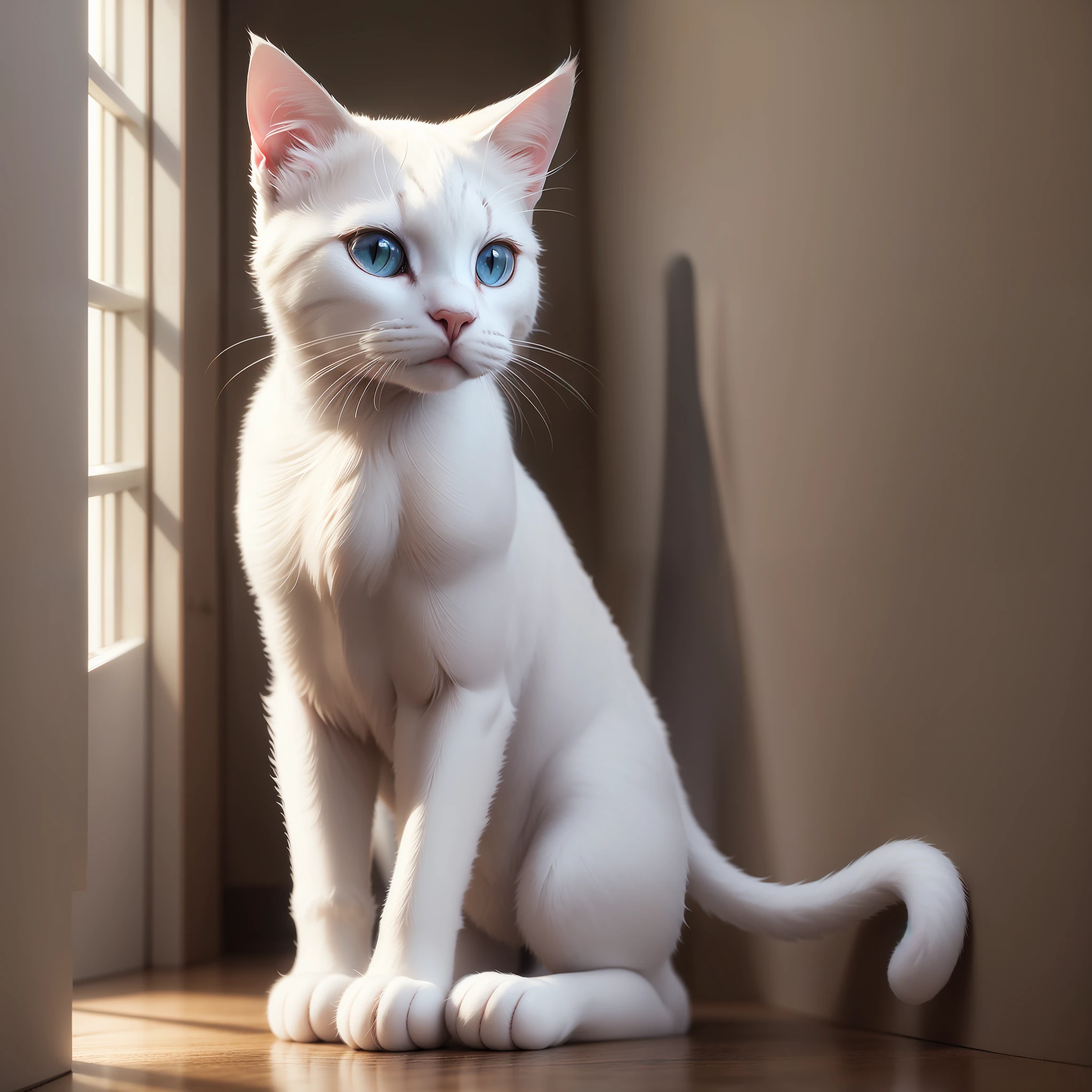 a white cat, realistic photography --auto --s2