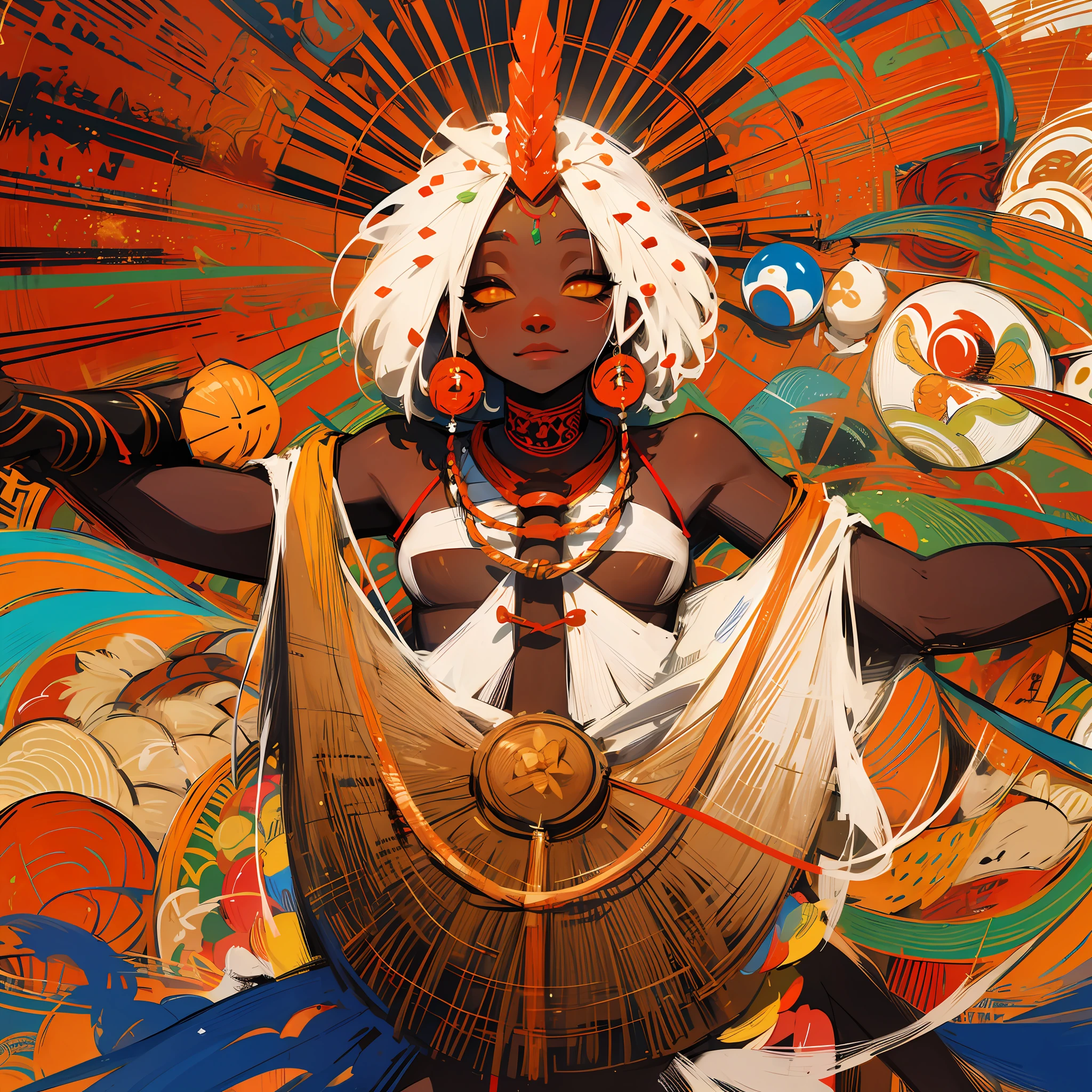 omulu, an African orisha deity with straw all over her body --auto --s2