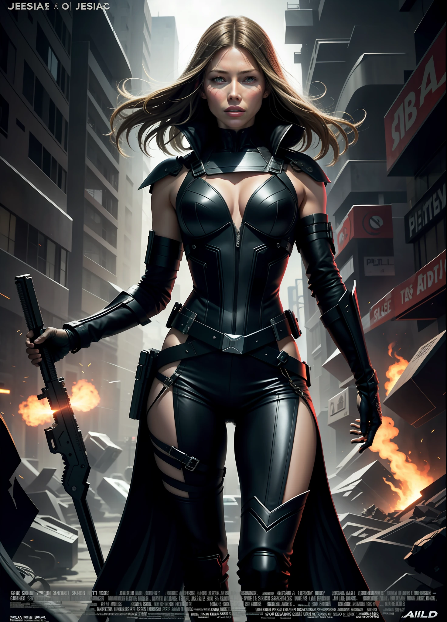jessica biel in blade movie poster