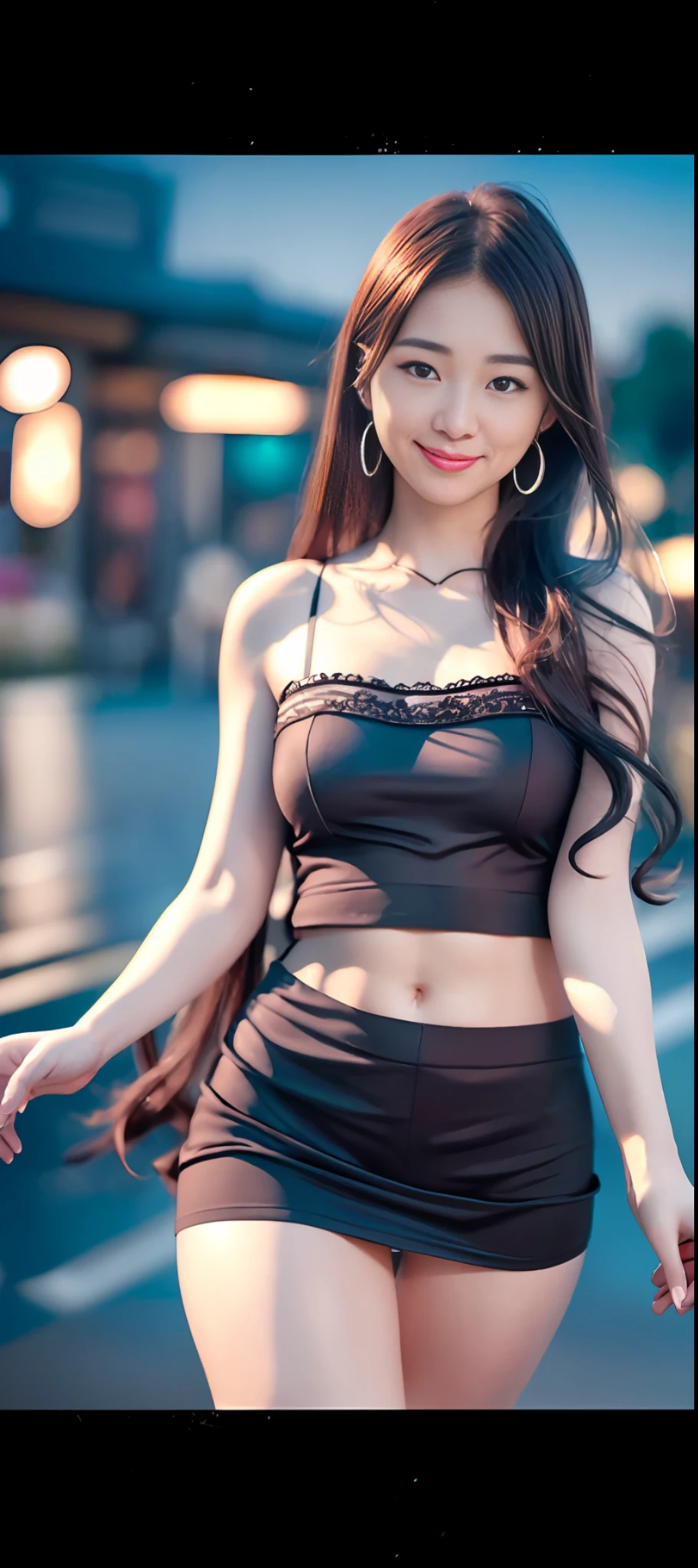 Smiling minchen, mouth closed, balanced eyes, (Best Quality Detail: 1.2), Realistic, 8K HD, Ultra-detailed, High Quality Texture, Intricate Detail, Detailed Texture, Fine Detail, High Detail, Very Detailed CG, Delicate Beautiful Delicate Face, (Delicate Beautiful Delicate Eyes: 1.32), Very Bright Lighting, Ray Tracing, (A Beautiful 25-Year-Old Cute Japanese Lady: 1), Proud, Tall Feminine, Beautiful Legs, Glowing Eyes, Blush, Very White Skin, Perfect Body Petite, Silver Tight Bra, [Brown Skirt]: 1, Stockings and suspenders: 1.2, long hair, short pink skirt, comfortable living room, sun, hands open, earrings, necklace, model, looking at the audience, standing pose, from the side, dynamic pose, front