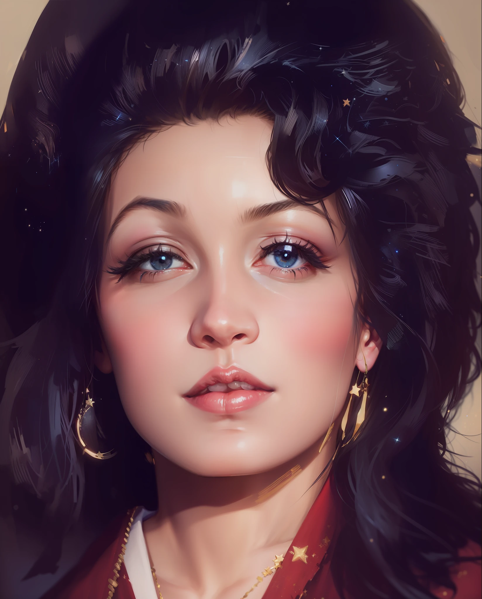 Oil painting with stars in the background. --auto --s2