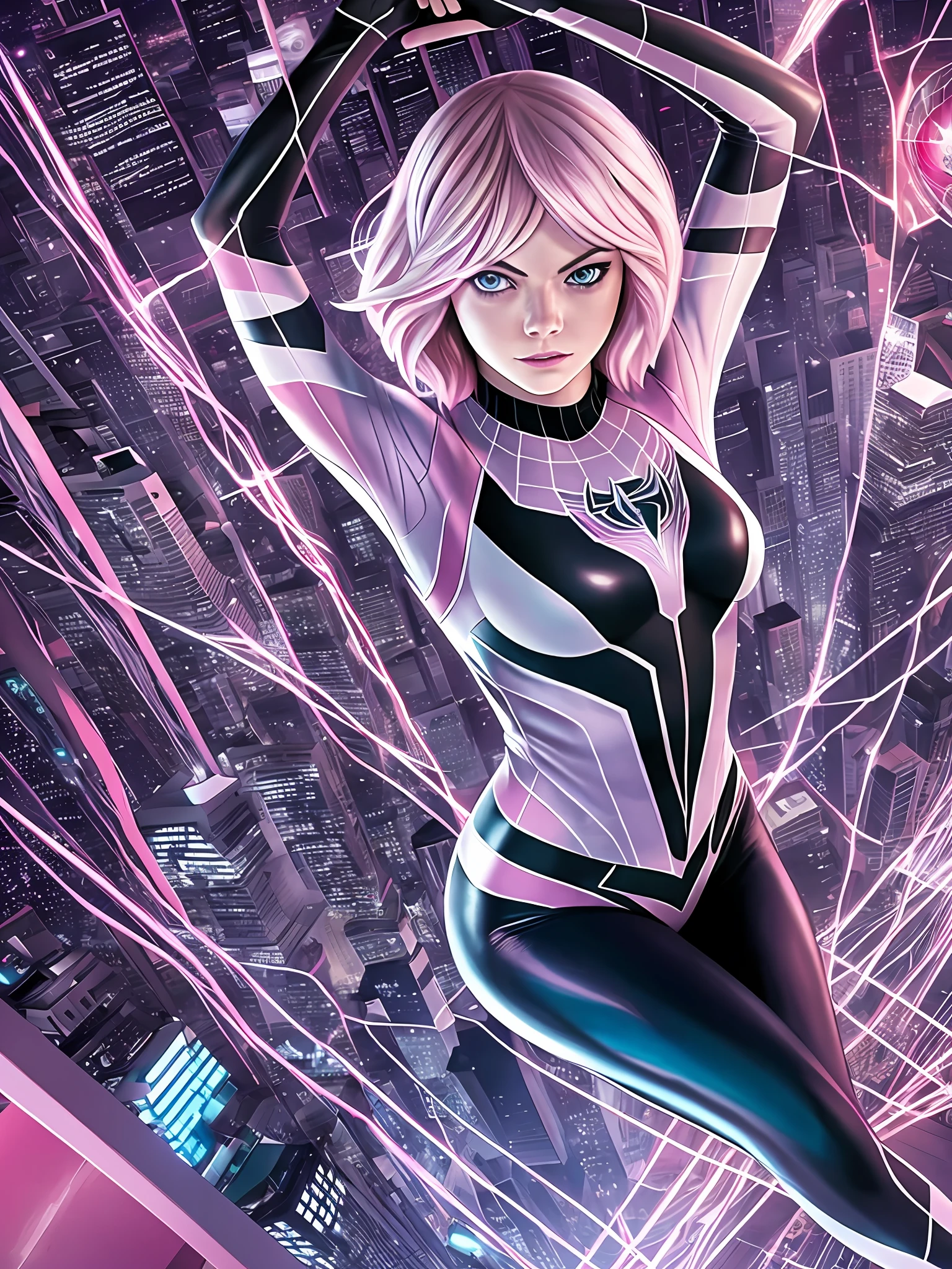 Emma Stone como Spidergwen realista foto 4k --auto --s2