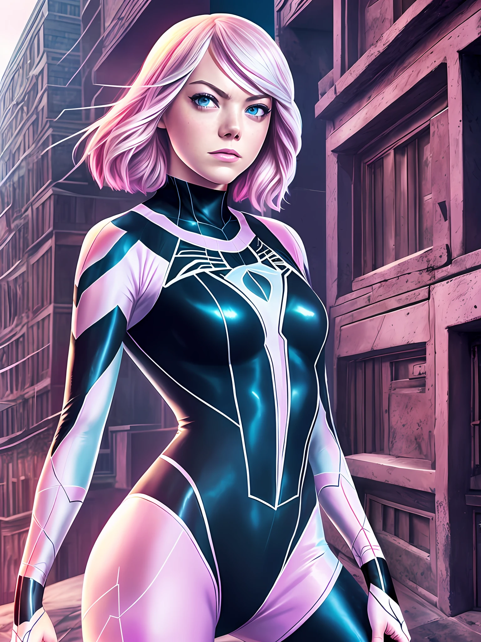 Emma Stone como Spidergwen realista foto 4k --auto --s2