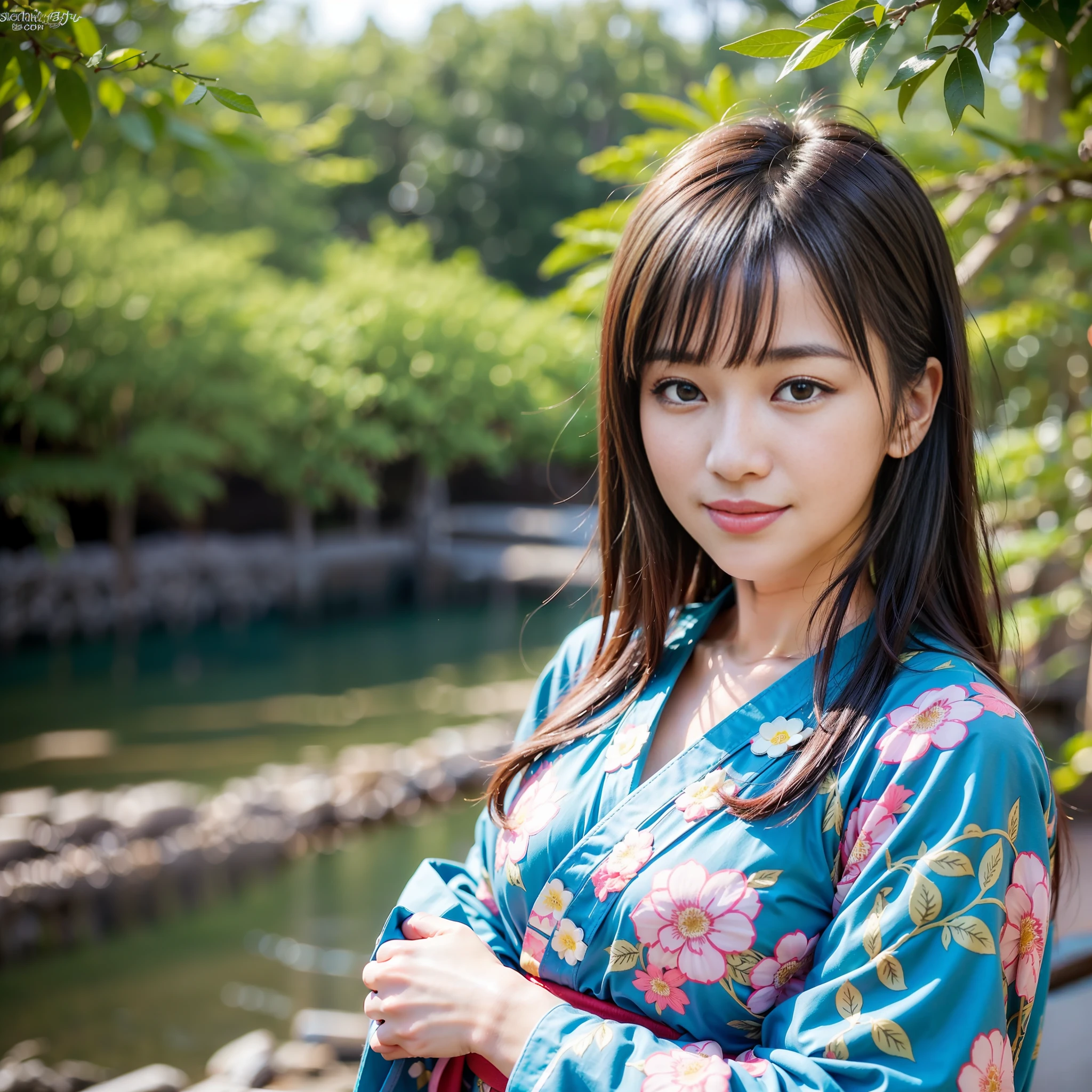((highest quality、8k、A masterpie:1 Mature Mature Mature Girl Beautiful Girl.3))、SHARP FOCUS:1.2、(Super beautiful face:1 Mature Mature Mature Girl Beautiful Girl.0)、(Glossy skin:1 Mature Mature Mature Girl Beautiful Girl.0)、Realistic photos、dark black hair、Realistic pupils、Movie lighting、highly detailed eyes and face、Movie lighting、(Cute actress in Japan)、((Smiling wearing disheveled yukata in nature))