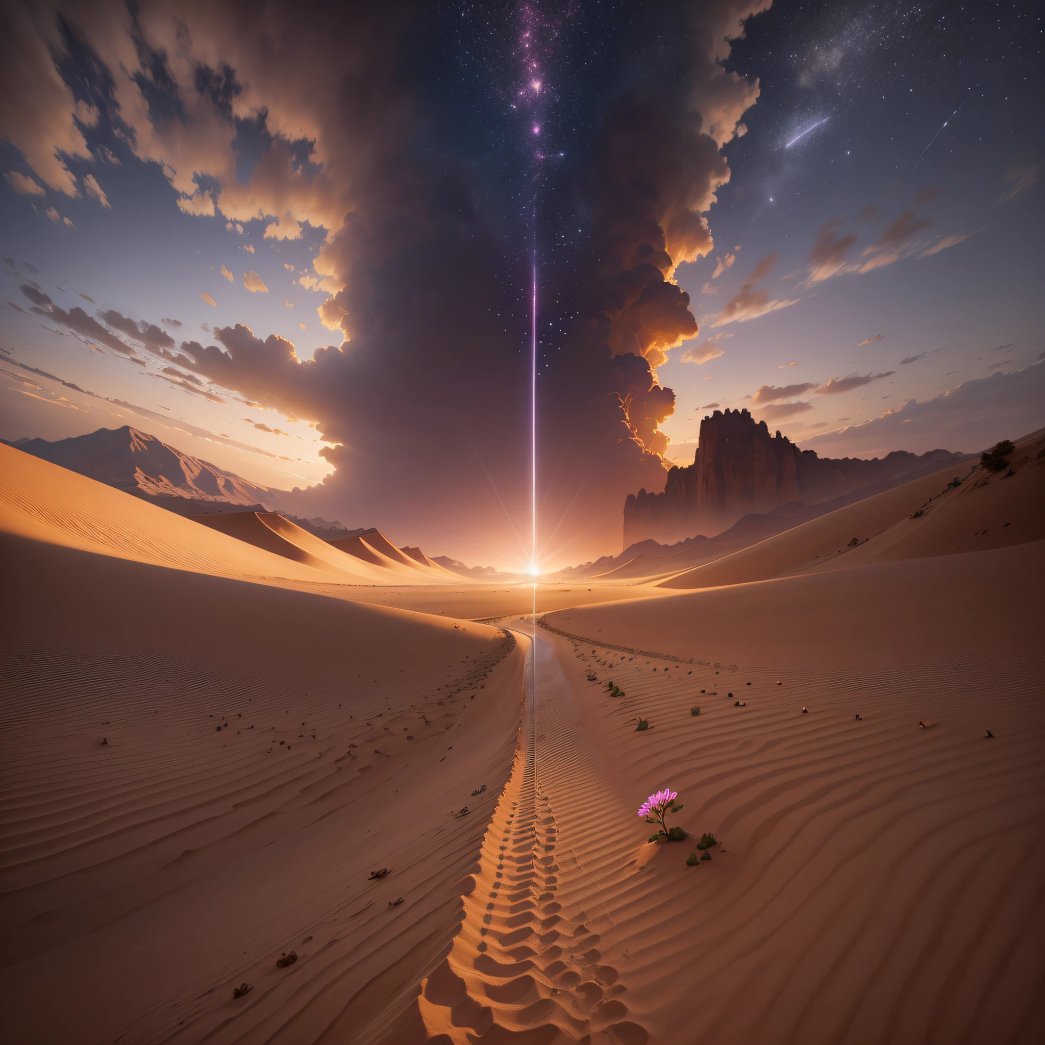 flower of light rising in the desert in the midst of darkness --auto --s2