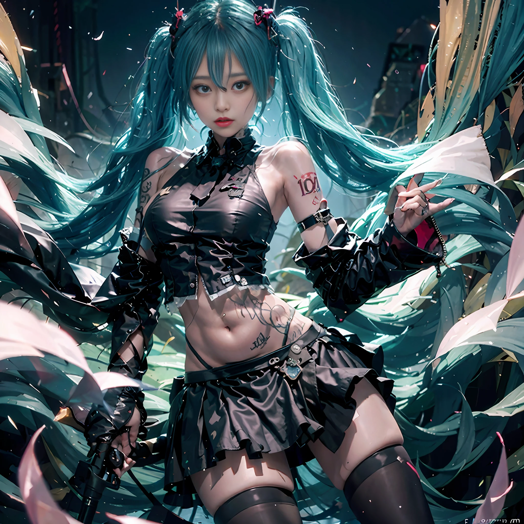 TATTOOS,microskirt,silk stockings