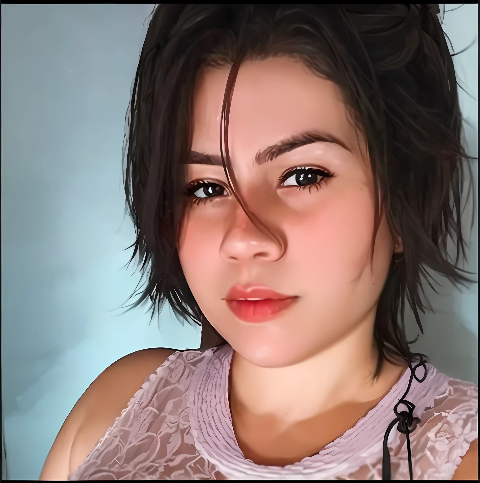 there is a woman with a necklace and a necklace on her neck, foto de perfil headshot, 2 7 anos, 3 0 anos de idade mulher, Mulher de 30 anos, Ayahausca, 2 8 anos, com cabelos curtos, 2 9 anos, halfbody headshot, com bochechas redondas, south east asian with round face, imagem de perfil , baios vermelhos , olhar sedutir , cabelo curto solto com fios na frente do rosto textura de pele ultra realista , (Melhor qualidade,16k, 32k, obra-prima, UHD: 1.2), foto da mulher Brasileira bonita, 1girl, (seios grandes 2.8 ), tall female, figura esbelta, (cabelo castanho escuro) ((( olhos verdes))