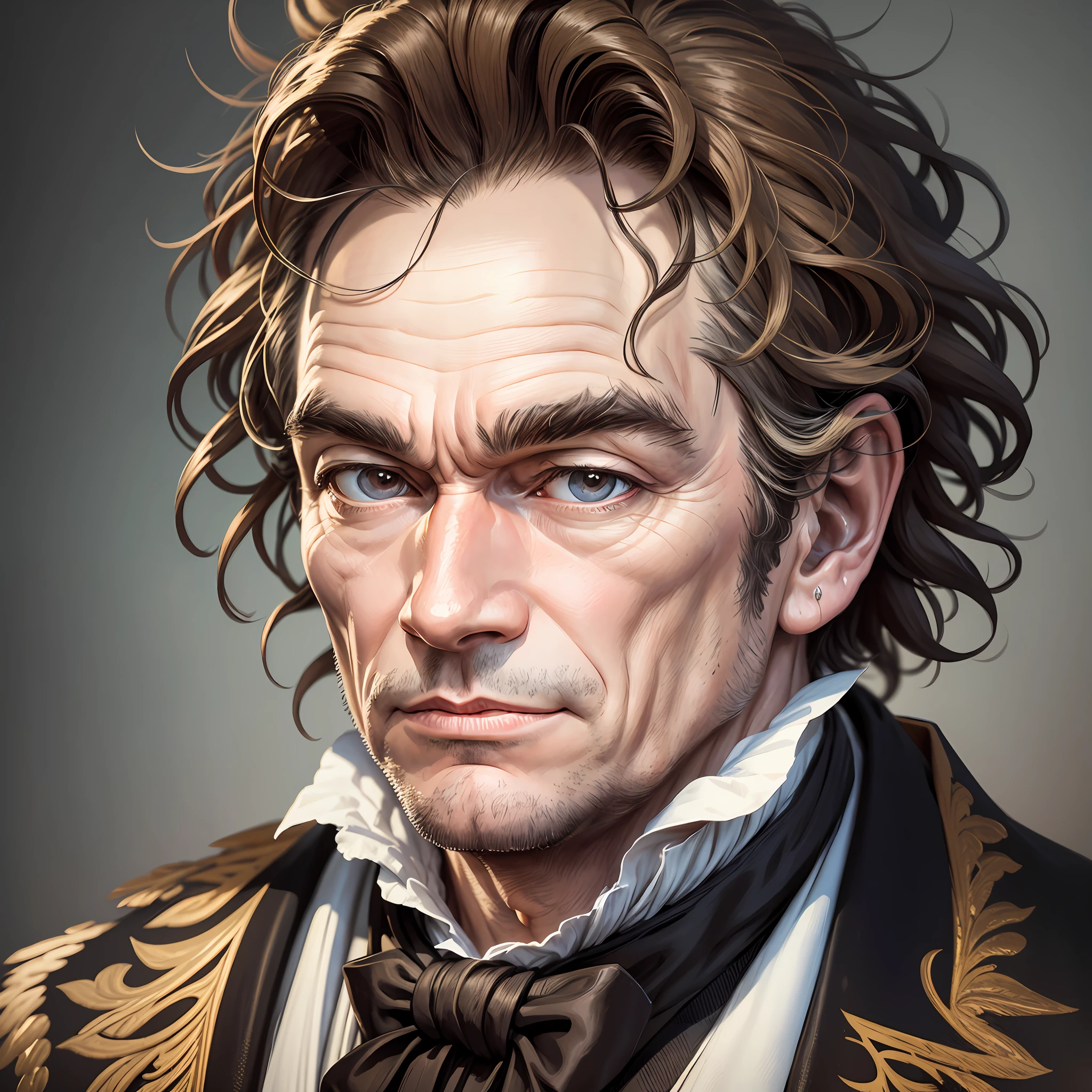 Ludwig van Beethoven, realistic, close-up, portrait, 4k, --auto --s2