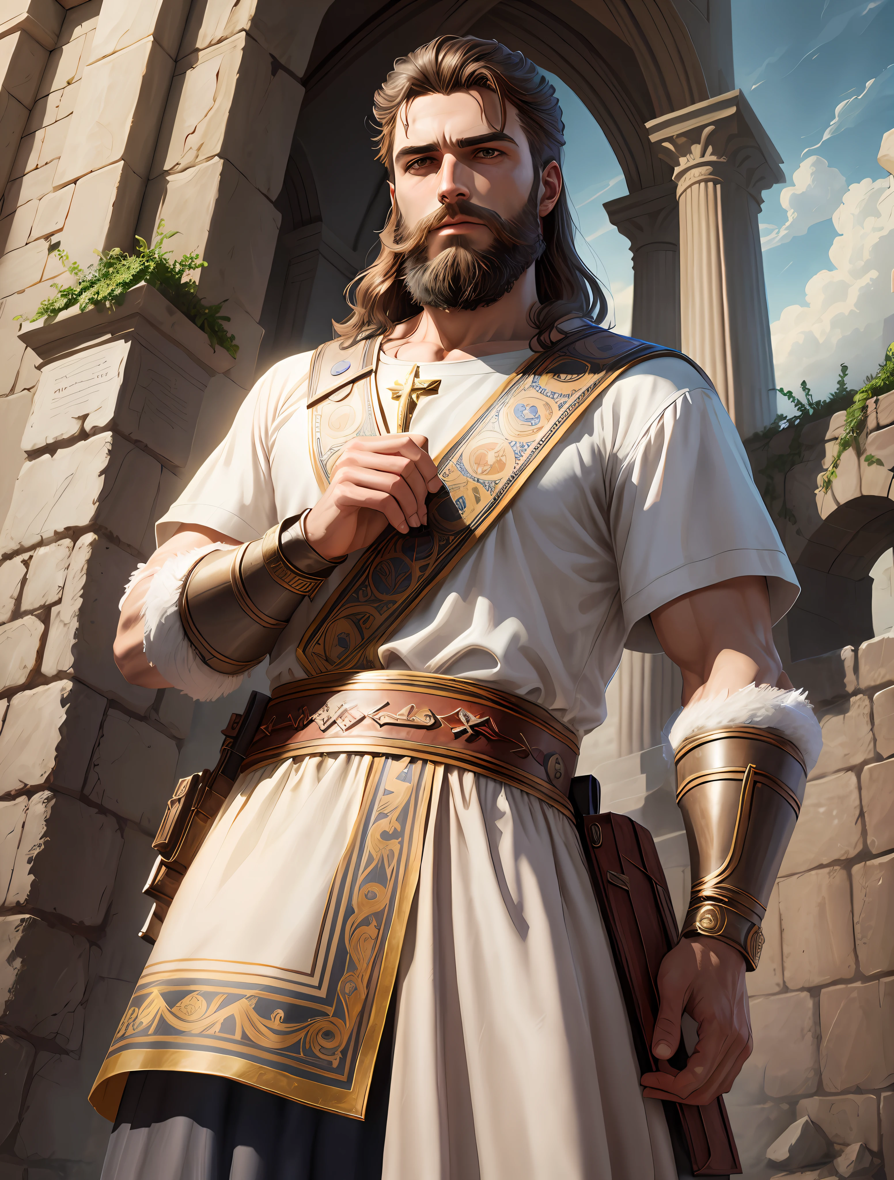 Lucas, O Evangelista, probably a man born in ancient Syria, In the early church beard, mulher pelada 8k, detalhes, Detalhes adicionais, minimos detalhes, bible illustration, epic detail, detalhes 4K, Detalhe 4k, Detalhe brilhante, Detalhe perspicaz, Illustration of HQ, Comic Books