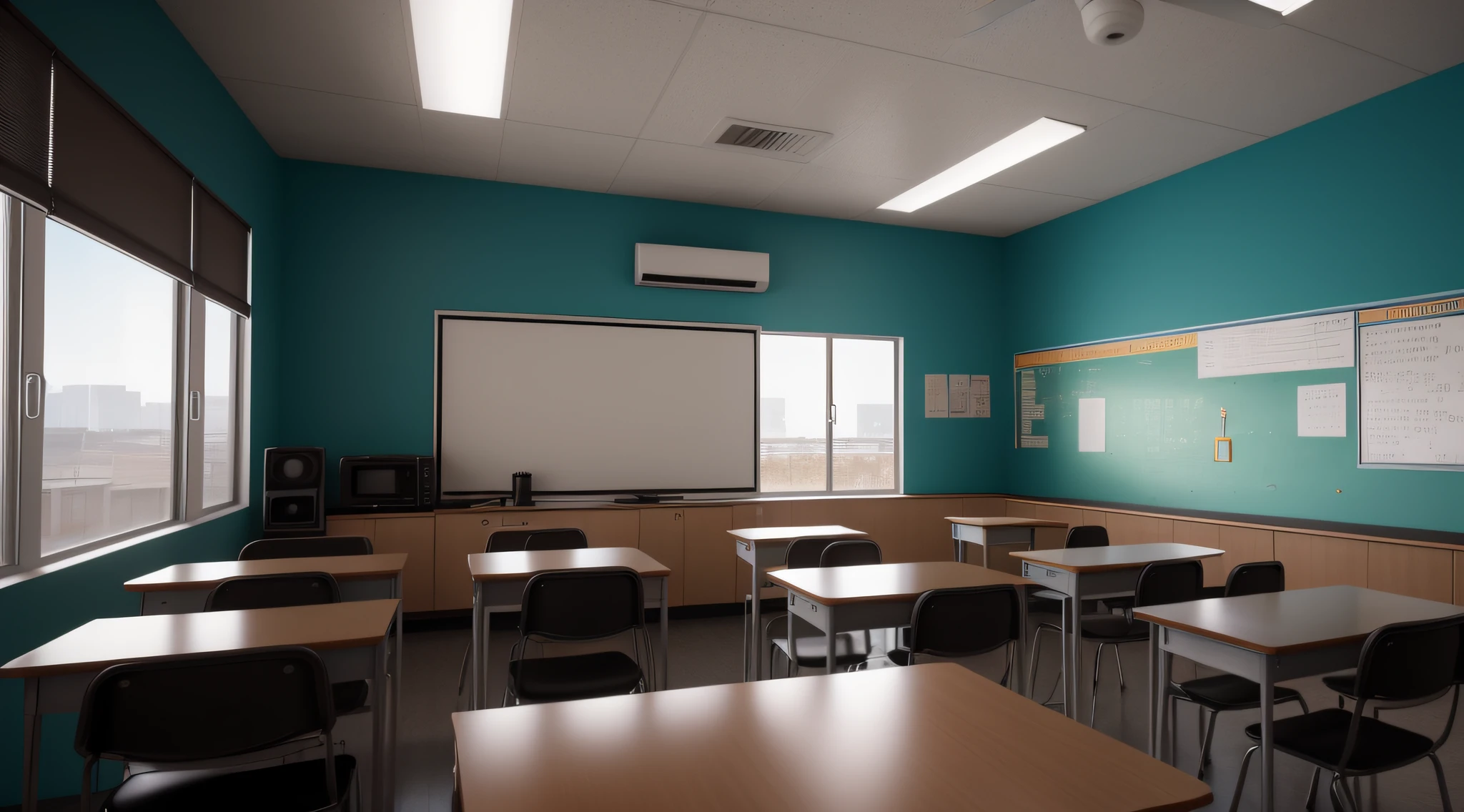 high school classroom, foto de retrato, by lee jeffries Nikon D850 film stock photography 4 kodak portra 400 camera f1.6 lens rich colors hyper realistic realistic texture dramatic lighting unrealengine trending at artstation cinestill 800, Rosto extremamente detalhado, realistic, melhor qualidada, fotorrealista, Qualidade 8k, Alta ress,