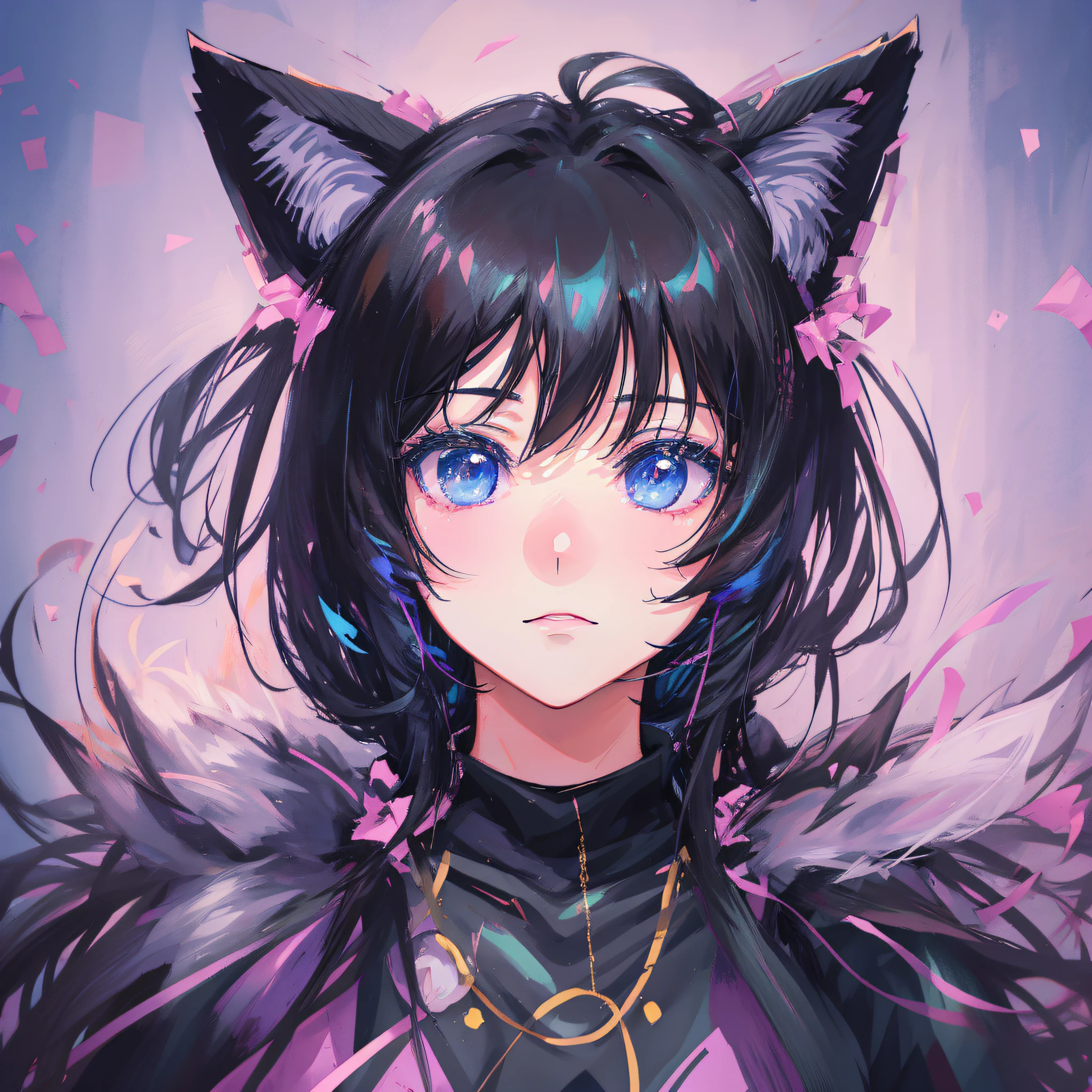 anime girl with black hair and blue eyes wearing a black outfit, beautiful anime catgirl, anime girl with cat ears, very beautiful anime cat girl, kawaii realistic portrait, cute anime catgirl, cute anime girl portraits, anime style portrait, anime catgirl, realistic anime cat, anime cat, beautiful anime portrait, portrait of ahri, anime style 4 k