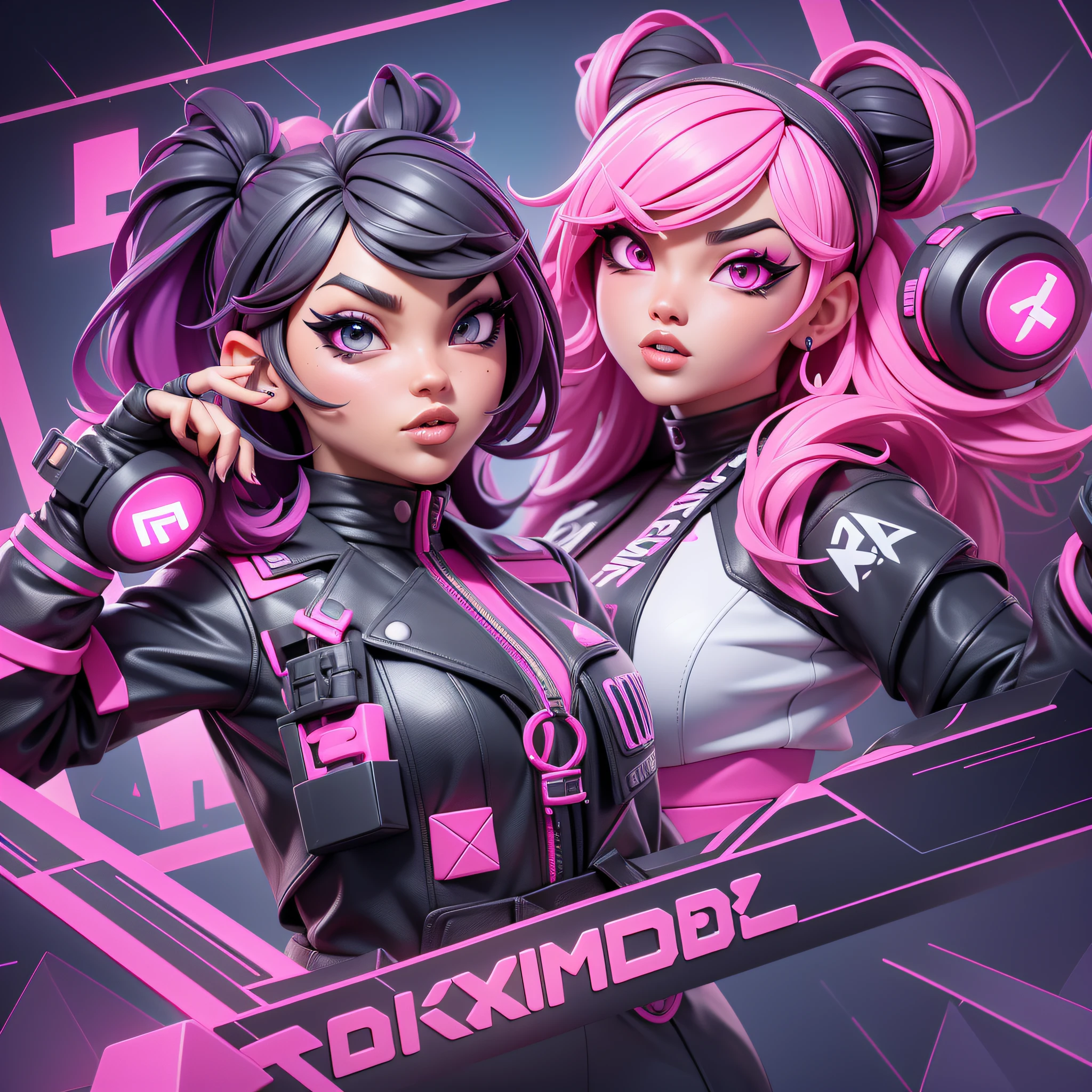 Create a dynamic and eye-catching logo for a YouTube channel dedicated to Roblox gameplay, utilizing the electrifying color scheme of K-pop group Blackpink with modifiers incorporating geometric shapes and incorporating the channel name "Tazrı" in a stylized font to reflect the excitement and energy of the Roblox gaming experience.