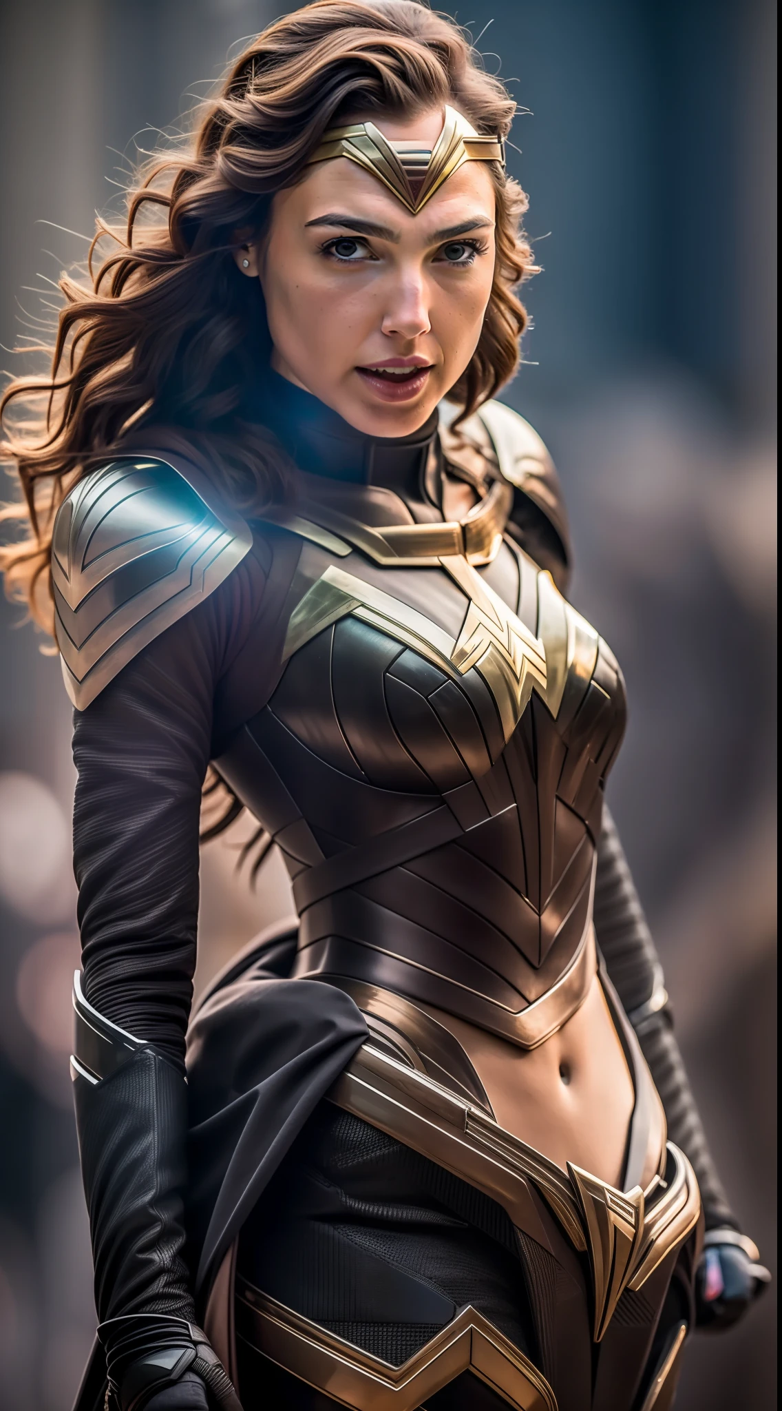 extremely closeup of dust Gal Gadot, adult woman, professional photography 8k