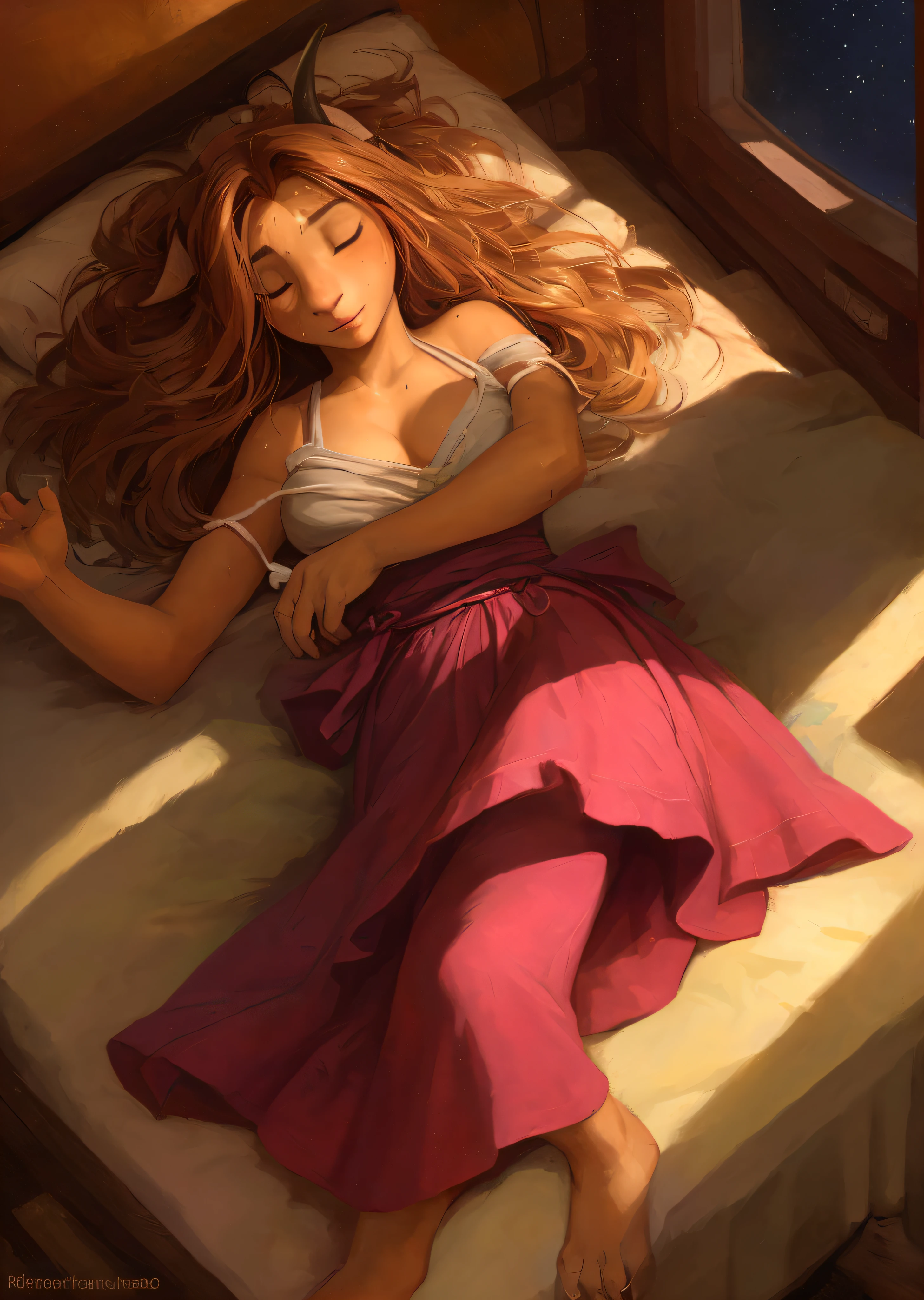 loaded in e621, beautiful and detailed portrait of a (((female))) female antro goat, kenket, Ross Tran, ruan jia, carried to e621, zaush, setouchi kurage, scenomic lighting, pink dress,(((confident, seductive))) expresionless, bedroom, ((((lying down))) floor, bl, goat, thighighs, exhausted, sweating, milky liquid in bed, eyes closed, big chest, whole body, night, beautiful, long messy hair, lifeless exposure, lifeless, neutral exposure