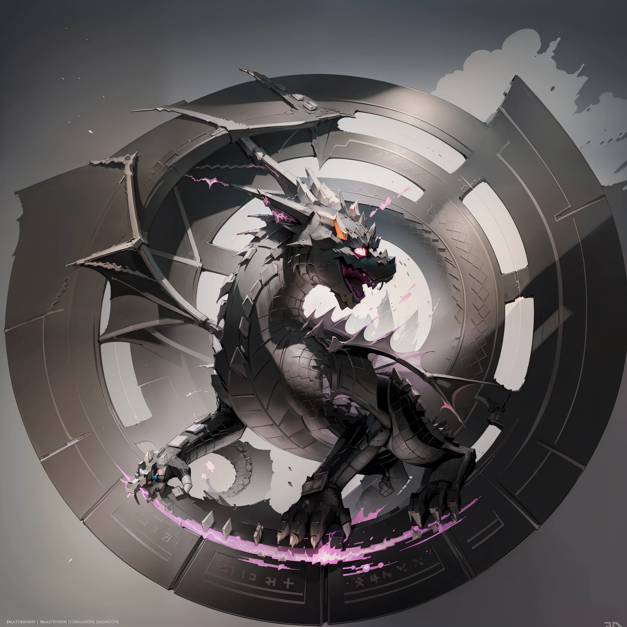dragon shilhohette, Black dragon, 2D, logo, circular shape behind, vector, line art, design, inspiration, straight, symmetry, minimalist