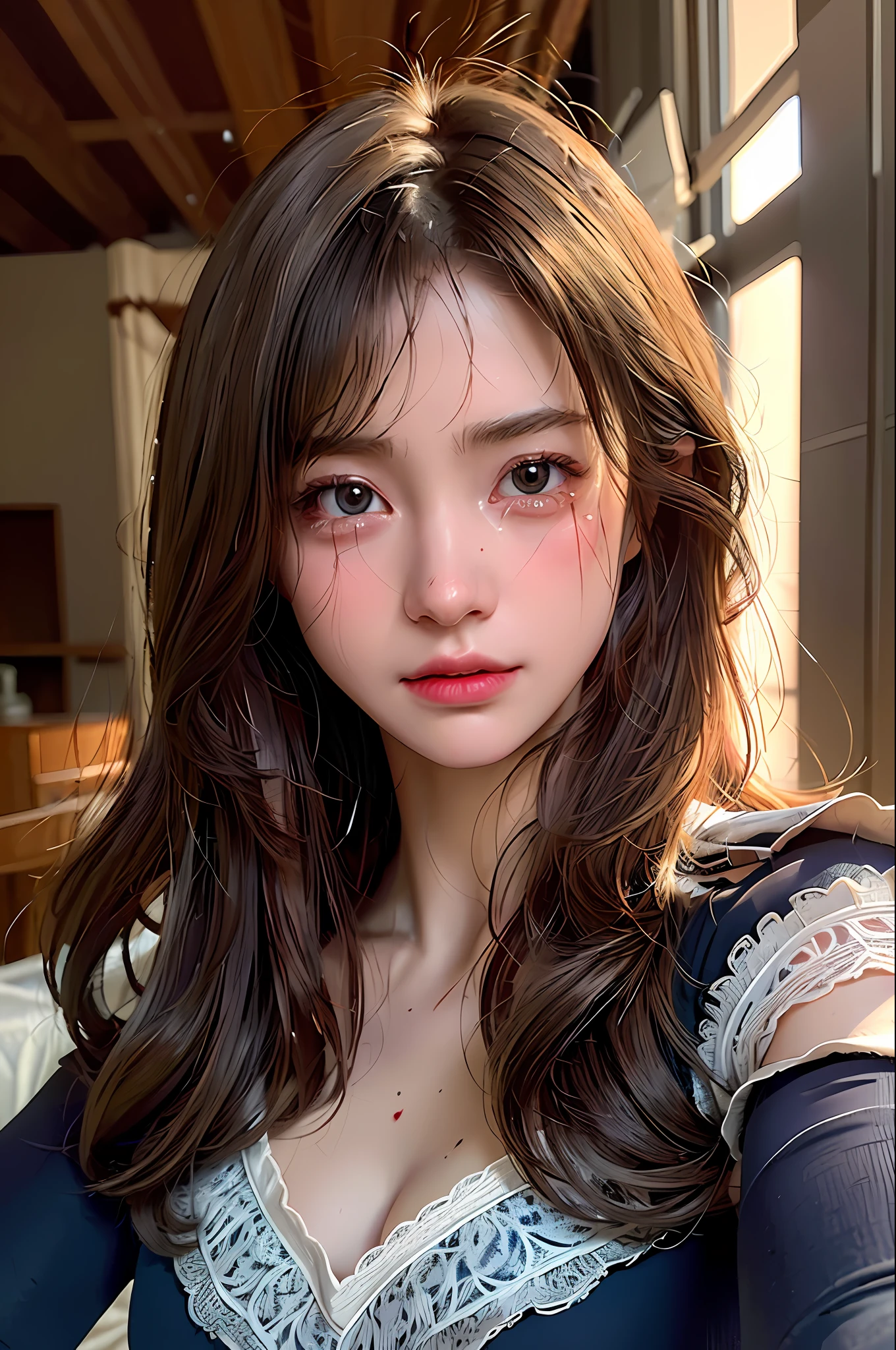 8K、the highest quality、Real image、intricate detailing、Super Detailed、Super High Resolution、Depth field、(photorealistic、lifelike:1.2)、A masterpiece、supergirl、(bruise、unclean、torn clothing、Reveal clothing、Blood:1.3)、brown Hair、hair long、Torn Cape、Torn pantyhose、super hero、solo、sun、Blue sky、
the highest quality、lifelike、photorealistic、(intricate detailing:1.2)、(Delicate details)、(ciinematic light)、Clear lines、SHARP FOCUS、realistic faces、Detailed face、
((Tears flow、Ouch、Crying in pain))