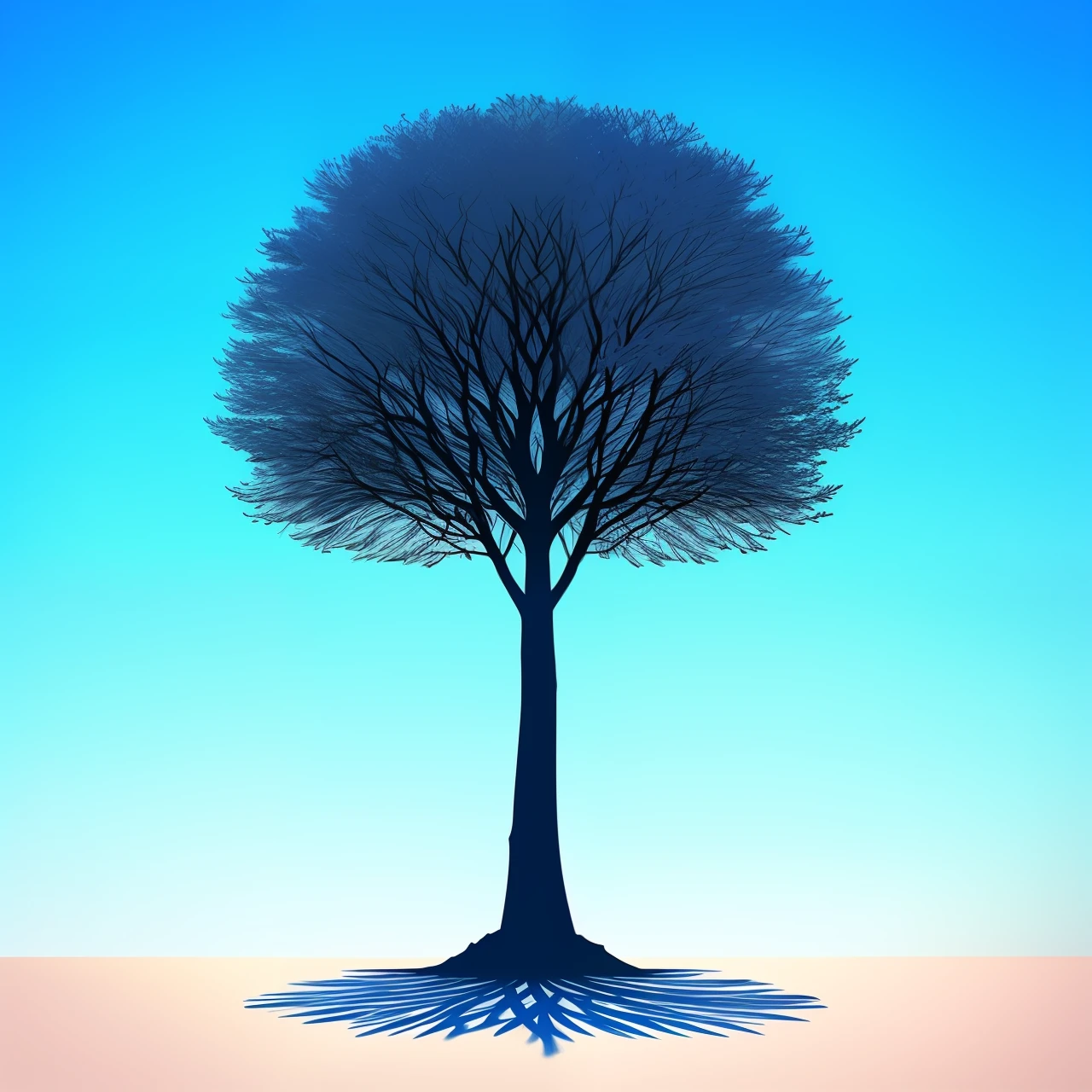 capa apresenta um fundo suave com tons de azul e branco, representando tranquilidade. No centro, There is an image of a tree growing in an arid and cracked terrain, symbolizing hope and flourishing even in difficult times. Above the tree, is the logo "Inspire Action", escrito em fonte elegante, com as palavras "Inspire" em azul e "Action" em branco. Abaixo do logotipo, There's an inspiring quote featured: "Find the strength to flourish".
