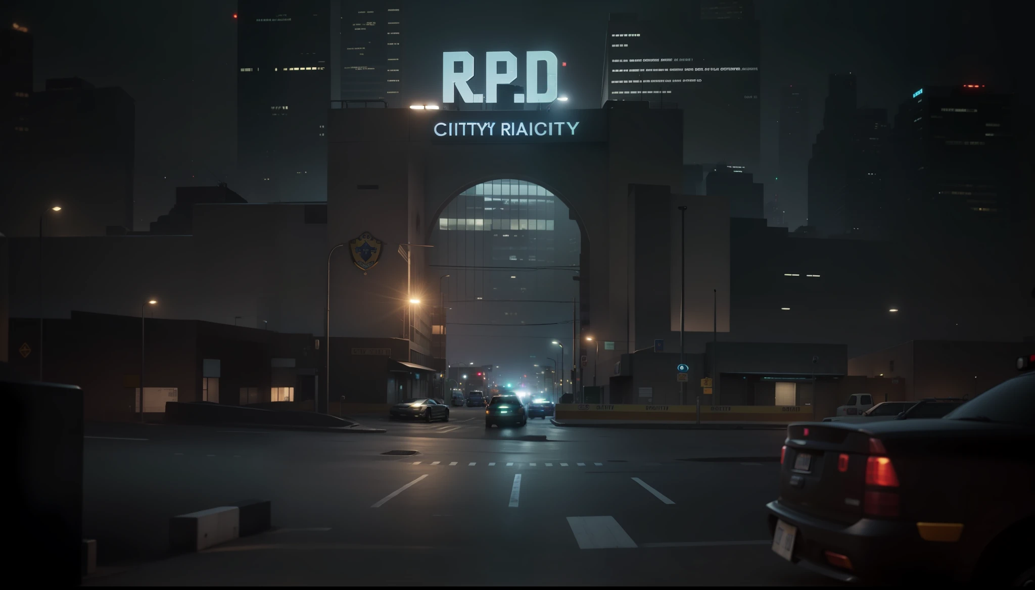 Police Department Raccon City,,City at night, (Maior Detalhe) (Maior Qualidade) --auto --s2