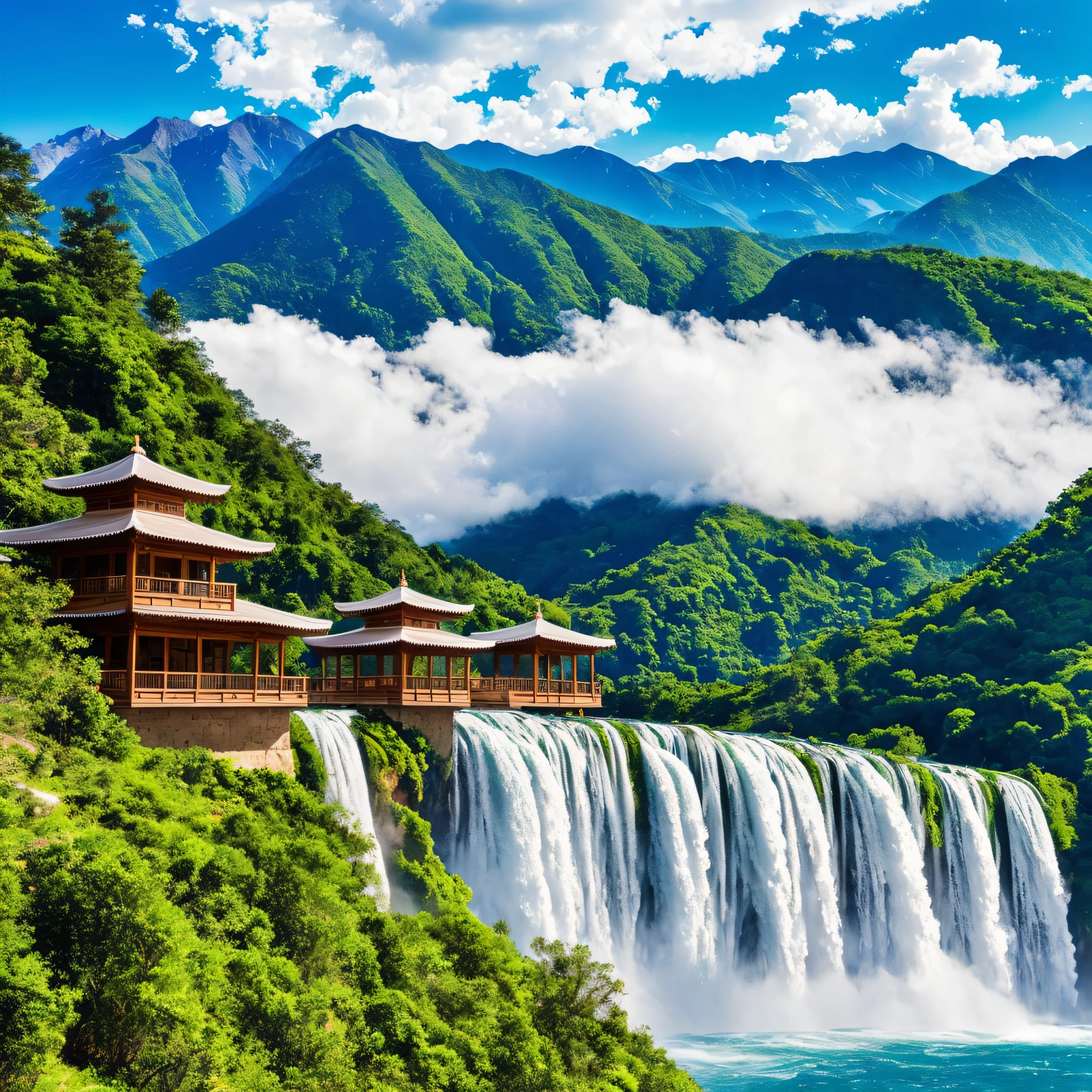 moutain,Cloud,pavilion,Waterfall --auto --s2