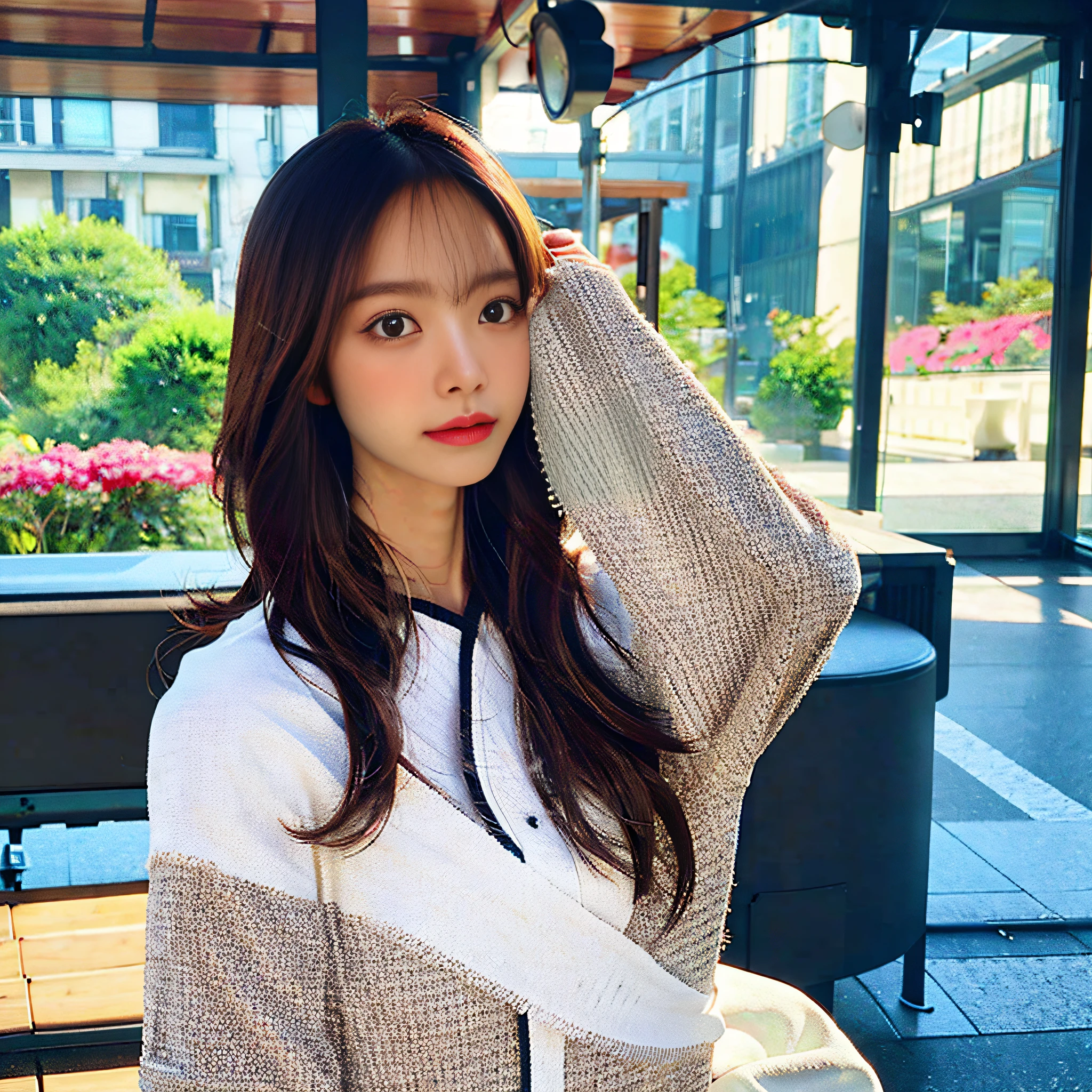 Adorable、instagram、The artist、8K、 photorealistic, hair long, bestquality, photorealistic, and depth of field, Detailed face, Face Focus, Lustrous Skin, Blurry Background, slim body, All over body