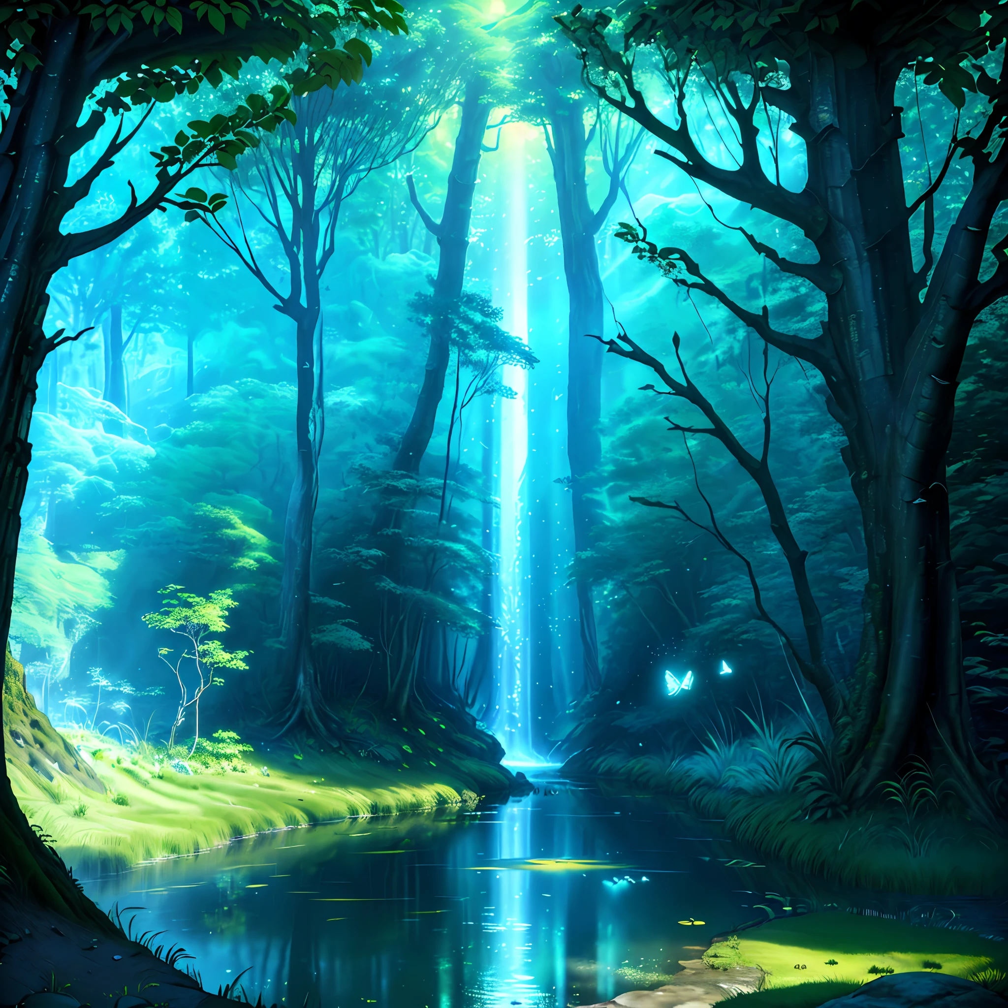 Masterpiece, better quality, (highly detailed CG Unity 8k wallpapers), (better quality), (best illustrations), (best shadows), forest theme with natural elements. Large trees, calm streams, small bright mushrooms, surrounded by delicate leaves and branches, with fireflies and effects of light particles,, (natural elements), (jungle theme), (leaves), (branches), (fireflies), butterflies, (delicate leaves), (glow), (particle effects). , isometric 3D, Octane rendering, ray tracing, super detailed