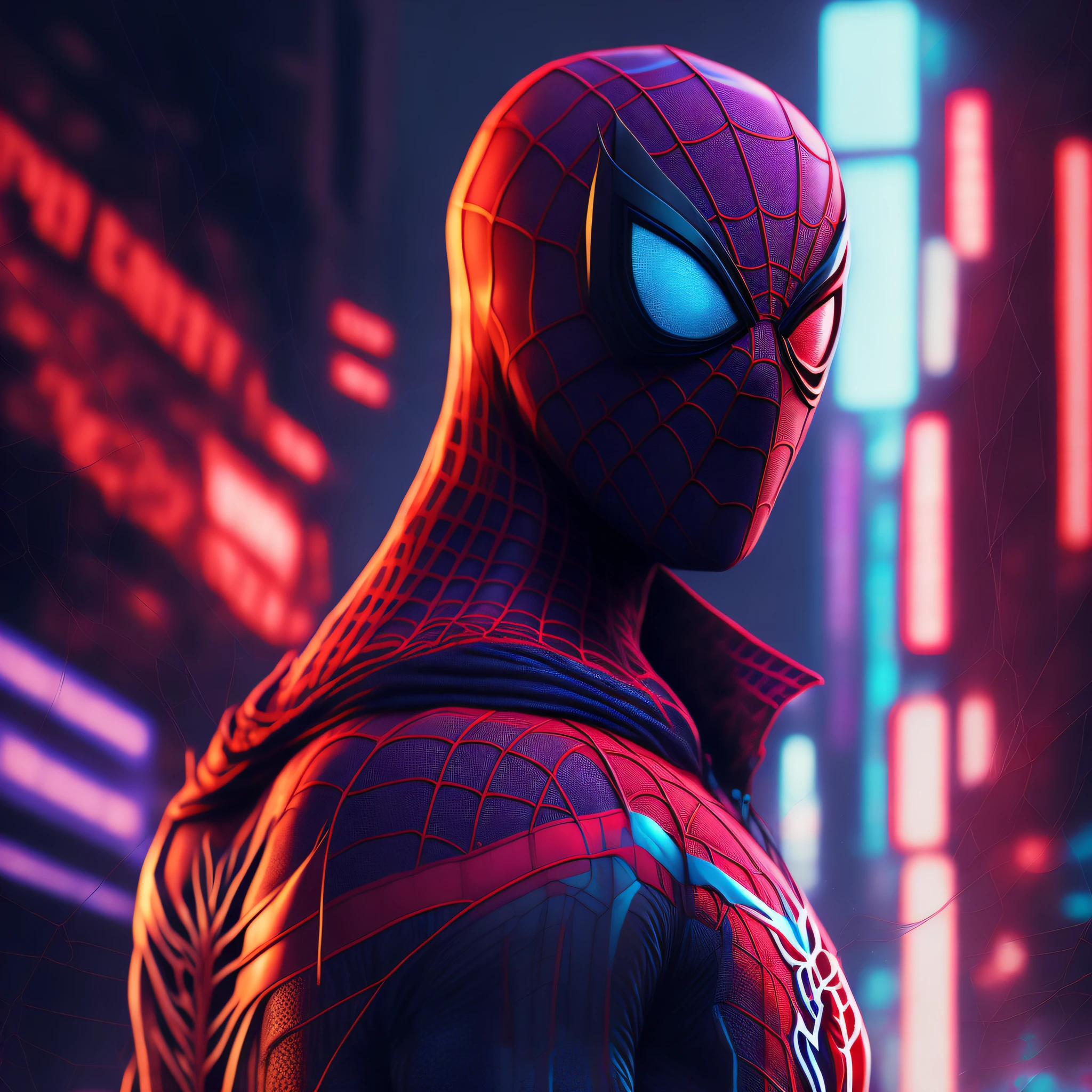 Spider man,Cyberpunk,8k.