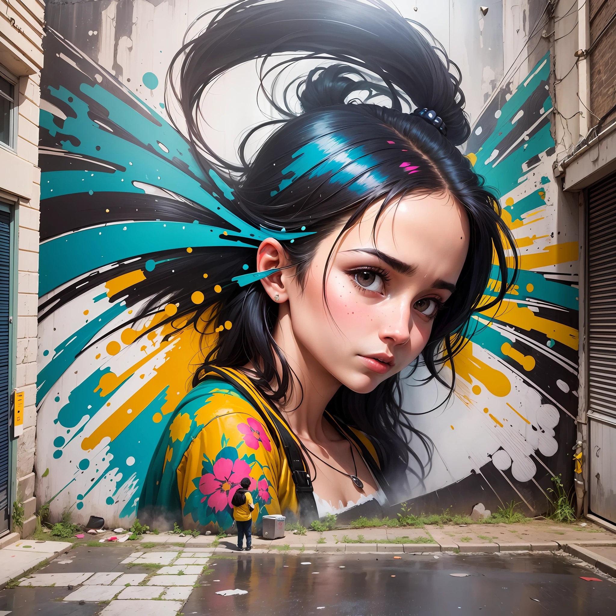 Describe how you would create a Banksy-style artistic image, retratando a desigualdade social no mundo de forma ultra realista e profissional. How would you deal with the challenges of creating an image that conveys an important social message, while maintaining a coherent and impactful artistic style? Discuss how you would choose painting techniques, texturas e elementos visuais para criar uma imagem envolvente e visualmente atraente. How would you handle budget issues, such as the need to create a large work of art in a public space or the complexity of creating a large-mural em escala? Por fim, Explain how you would deliver the finished image in an exceptionally high quality, pronta para ser exibida em galerias de arte, social media and other means of dissemination. --auto --s2