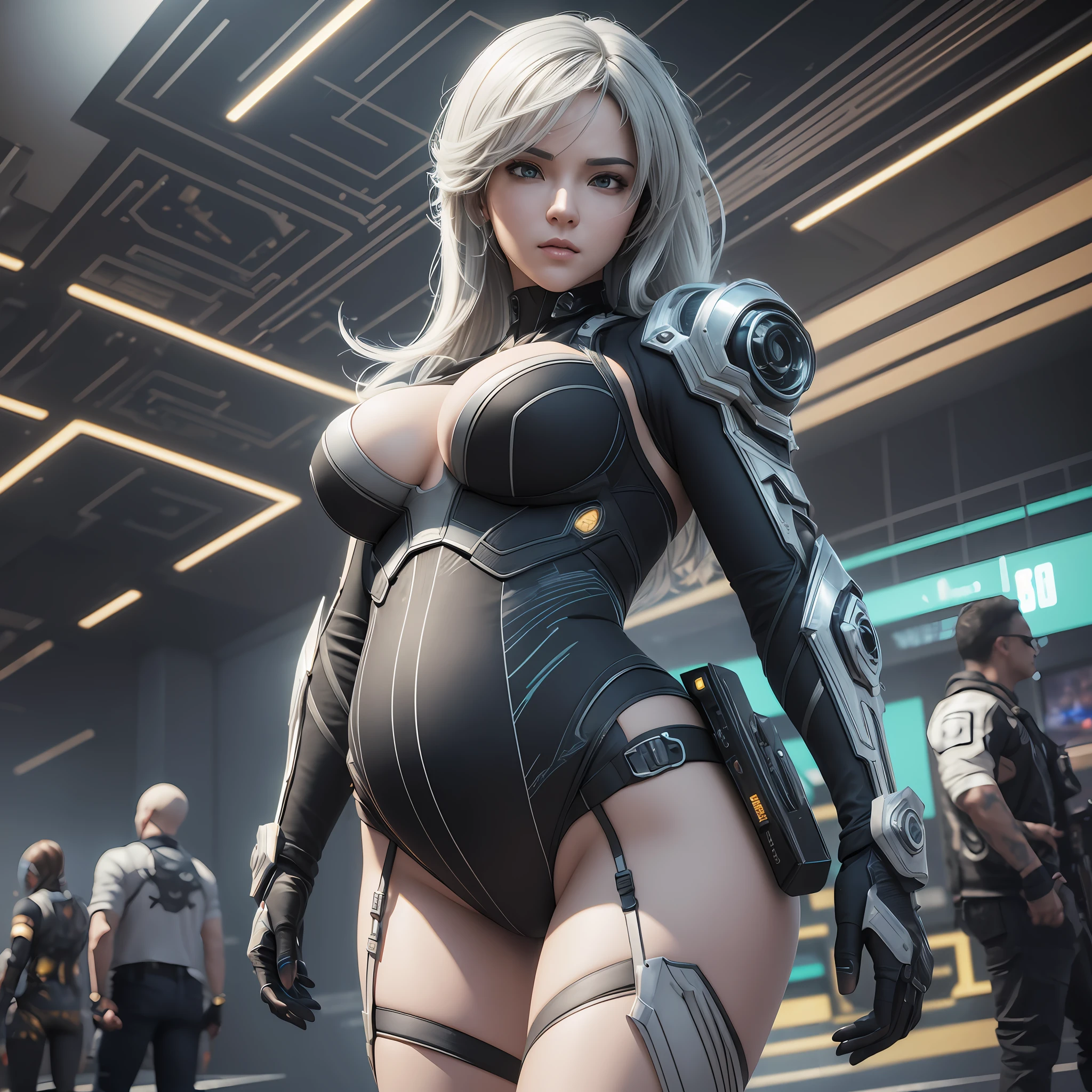 ((Best quality)), ((masterpiece)), (detailed:1.4), 3D, A beautiful cyberpunk female figure,Pregnant,,Thick hair,Light particles,Pure energy chaos anti-technology,HDR(High Dynamic Range),ray tracking,NVIDIA RTX,Super-Resolution,Unreal 5,Subsurface scattering,PBR Texturing,Post-processing,Anisotropic Filtering,Depth-of-field,Maximum clarity and sharpness,Multi-layered textures,Albedo and Specular maps,Surface shading,Accurately simulate light-Material interaction,Perfectly proportioned proportions,Octane Render,two-tone lighting,large aperture,Low ISO,white balance,Rule of Thirds,8K RAW --auto --s2