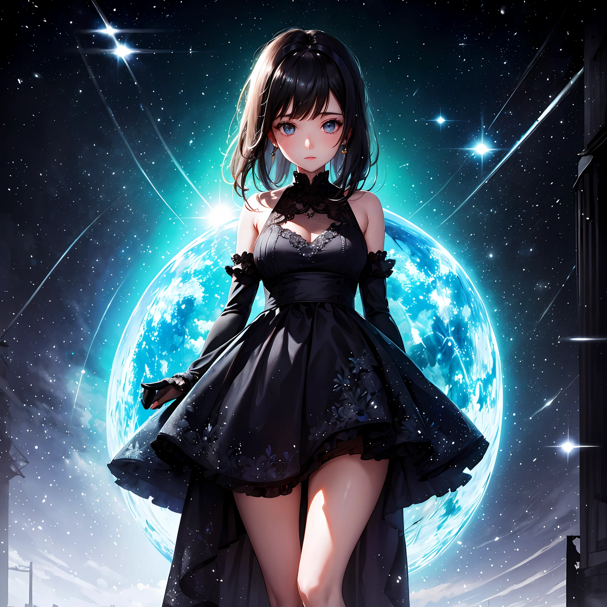 Girl, looking away, shining eyes, sparkling, beautiful