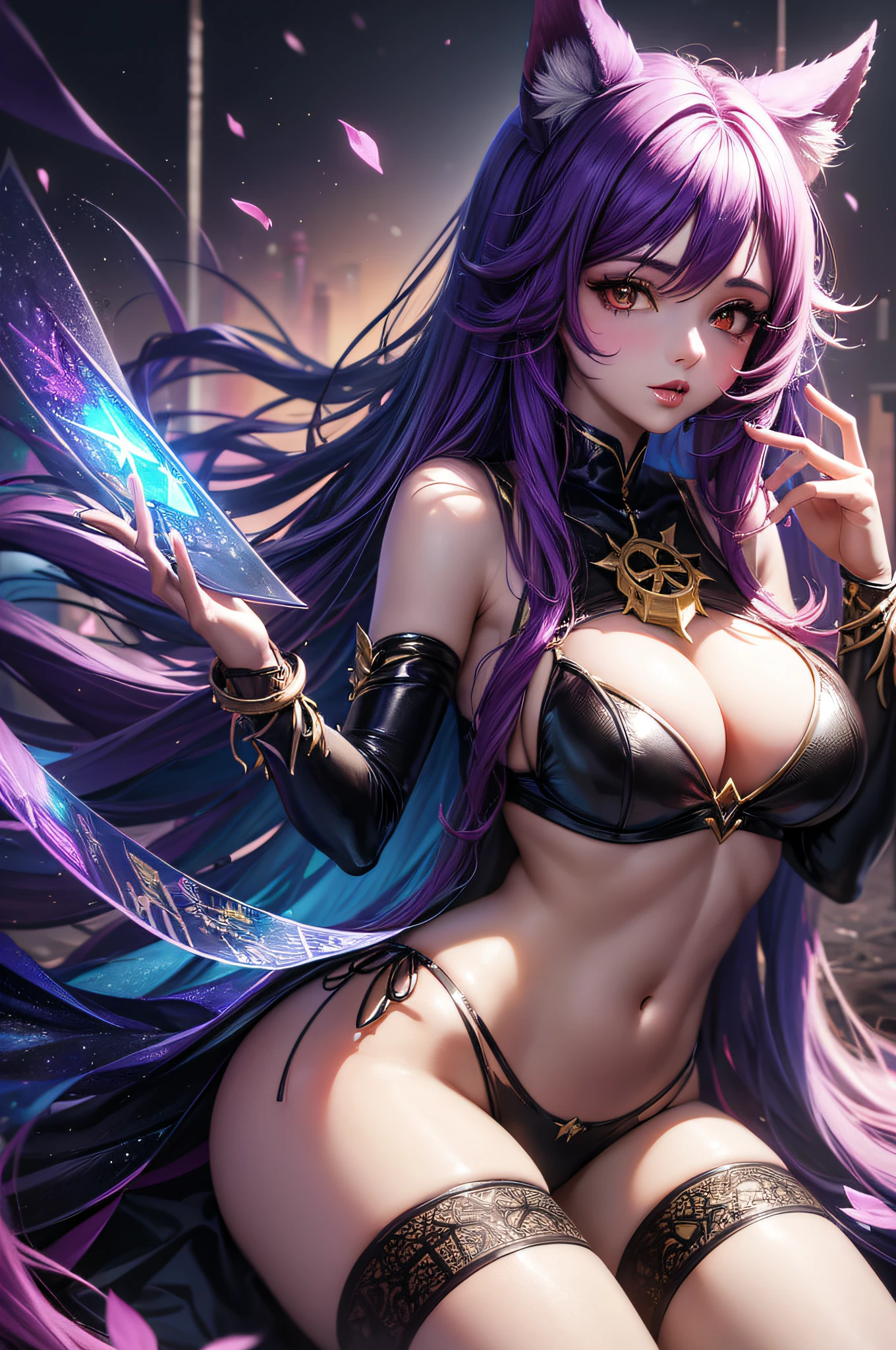 1menina,Ahri \(Liga das Lendas,lips parted,k/da \(Liga das Lendas\),seio grandes,reluzente,pele brilhante,(obra prima),(melhor qualidada) --auto --s2