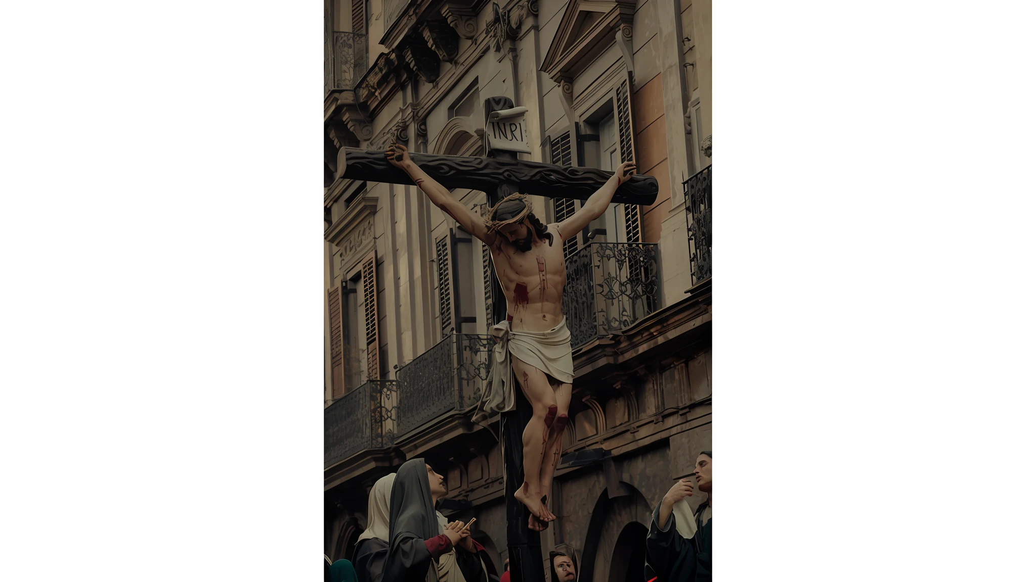 Image of a crucifix with a crowd of people, Jesus na Cruz, Jesus na Cruz, crucifixion, Jesus Cristo na Cruz, crucifixo, Alessio Albi placeholder image, 43456k filme, Direction: Luis nari, 36864k filme, Hosada, Direction: Carlo Martini, Jesus Cristo