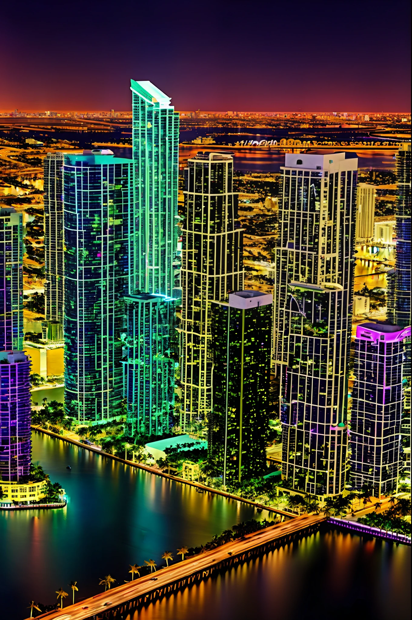 Miami night city