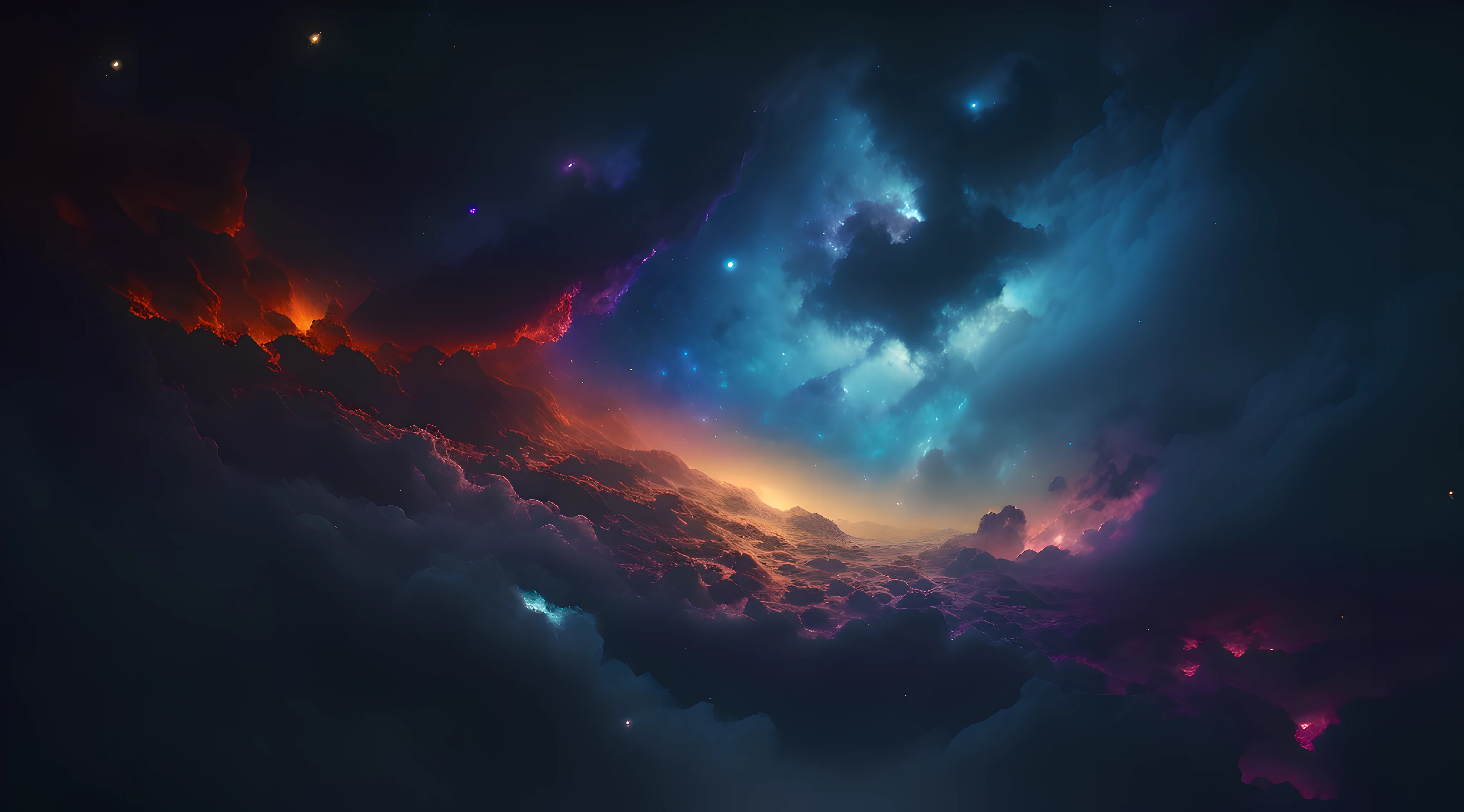 a close up of a picture of a very colorful galaxy, epic beautiful space scifi, dream like atmosphere 8k, dramatic nebula sky, atmospheric fantasy sky, space clouds, 4K HD wallpapers are very detailed., dramatic space sky, interstellar stormy bright sky, space landscape, 4k highly detailed digital art, epic dreamlike fantasy landscape, space sky, galactic landscape, beautiful space
