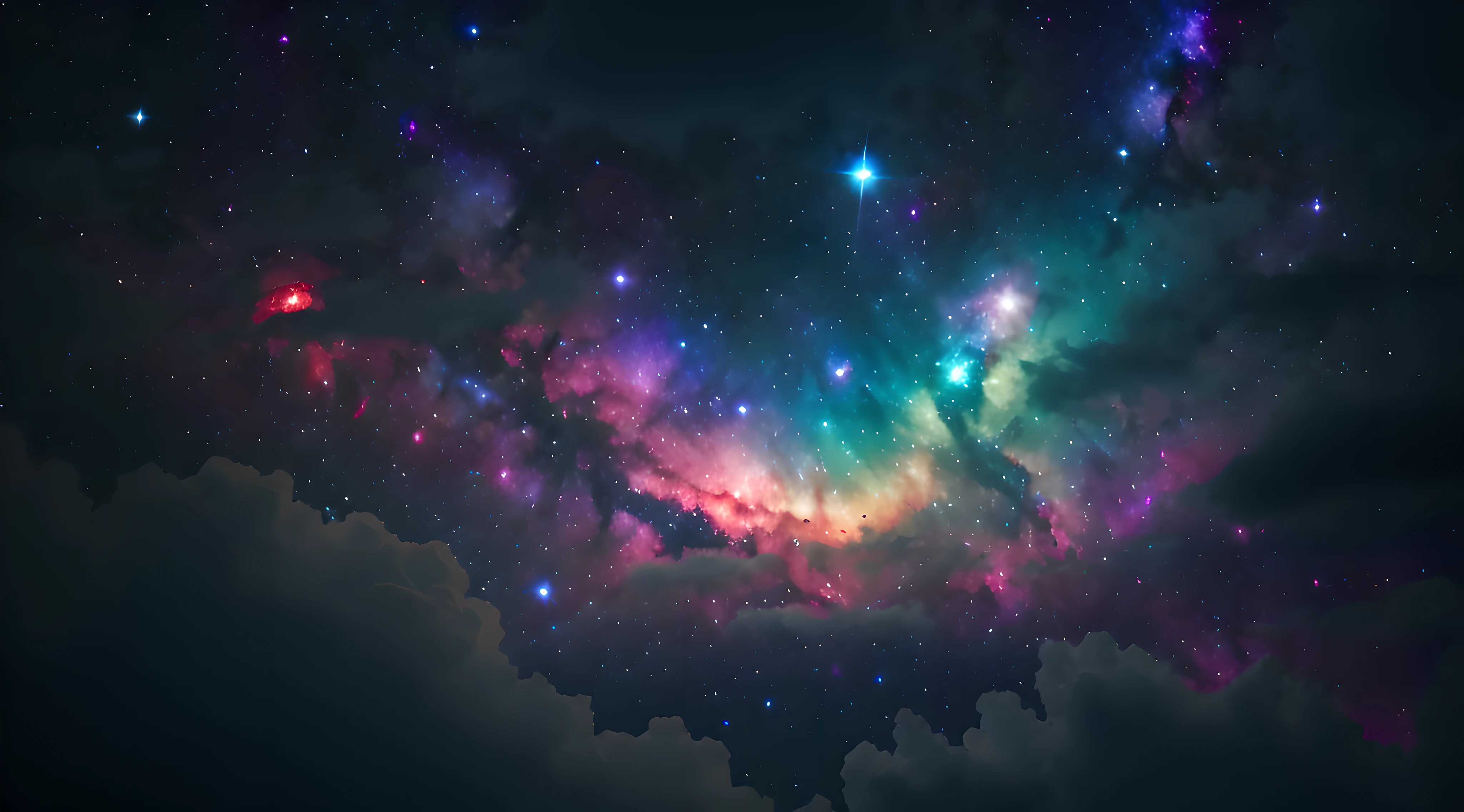 a close up of a colorful galaxy with stars and clouds, cosmic and colorful, colorful night sky, nebula clouds, dramatic nebula sky, nebula sky, space clouds, nebula in the sky, luminous nebula, cosmic colors, cosmic sky, galaxy in the sky, colorful nebula, colorful nebula, space sky, beautiful galaxy, sitting on the cosmic cloudscape, cosmic starry sky